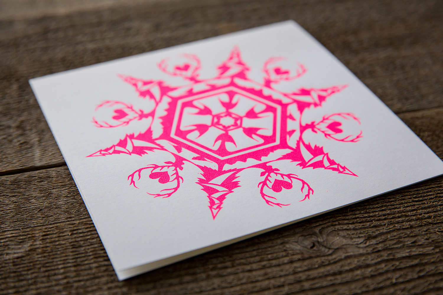 card | neon snowflake