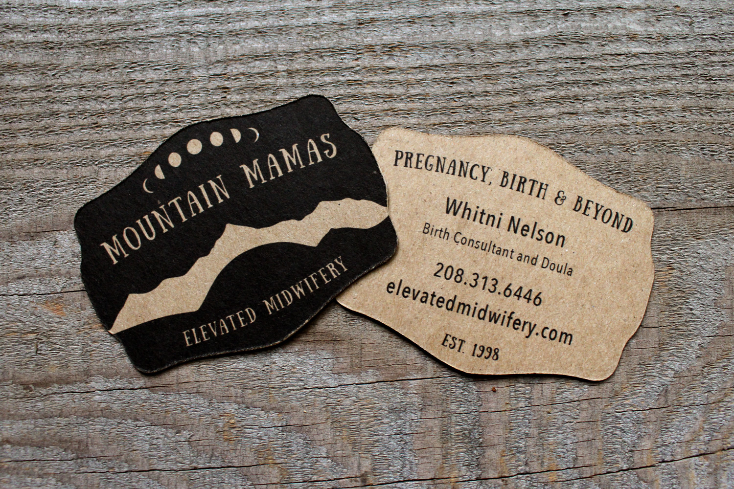 business card for mountain mamas midwifery