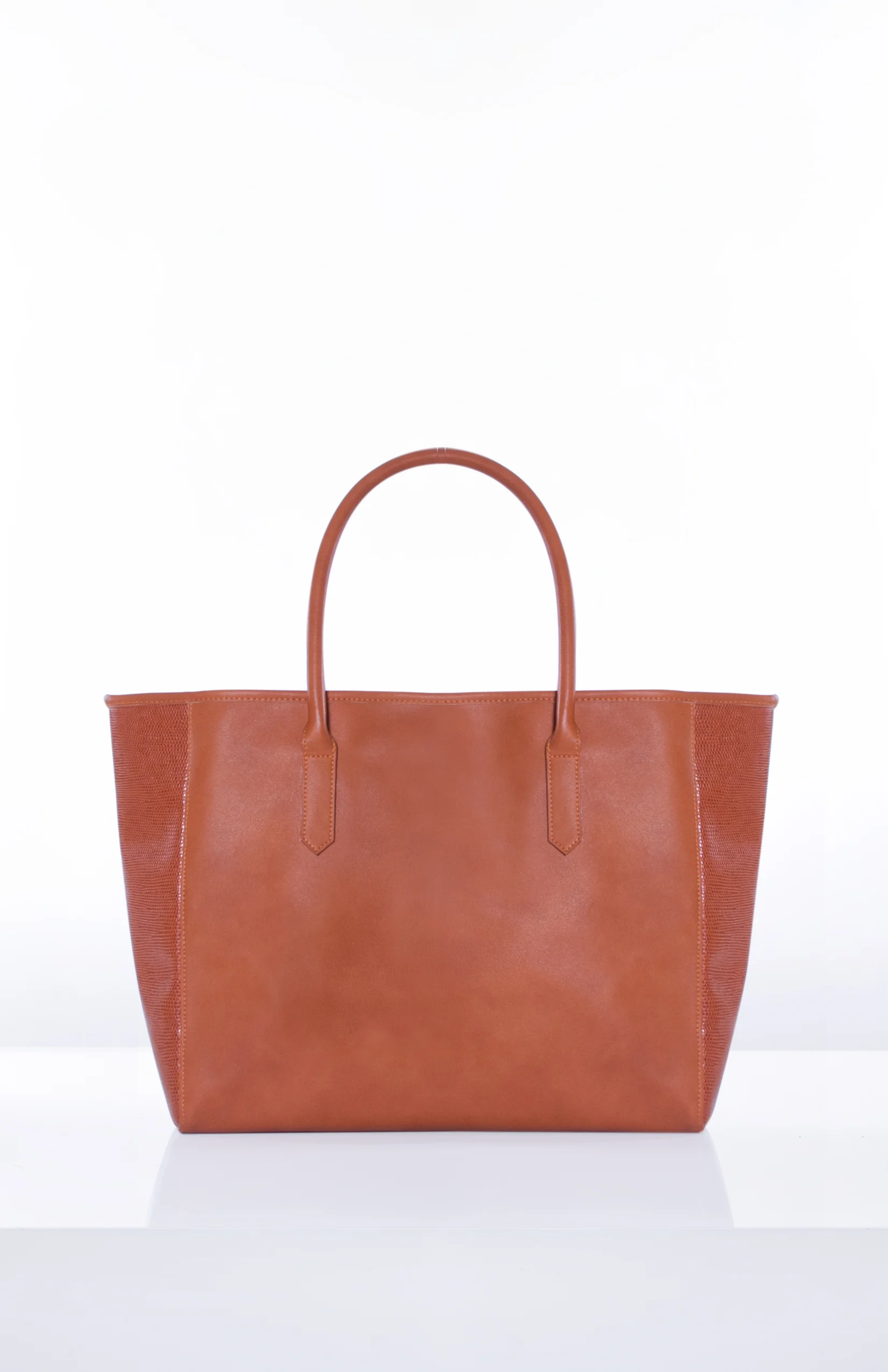JOAN- Burnt Sienna PU + Reptile Sides
