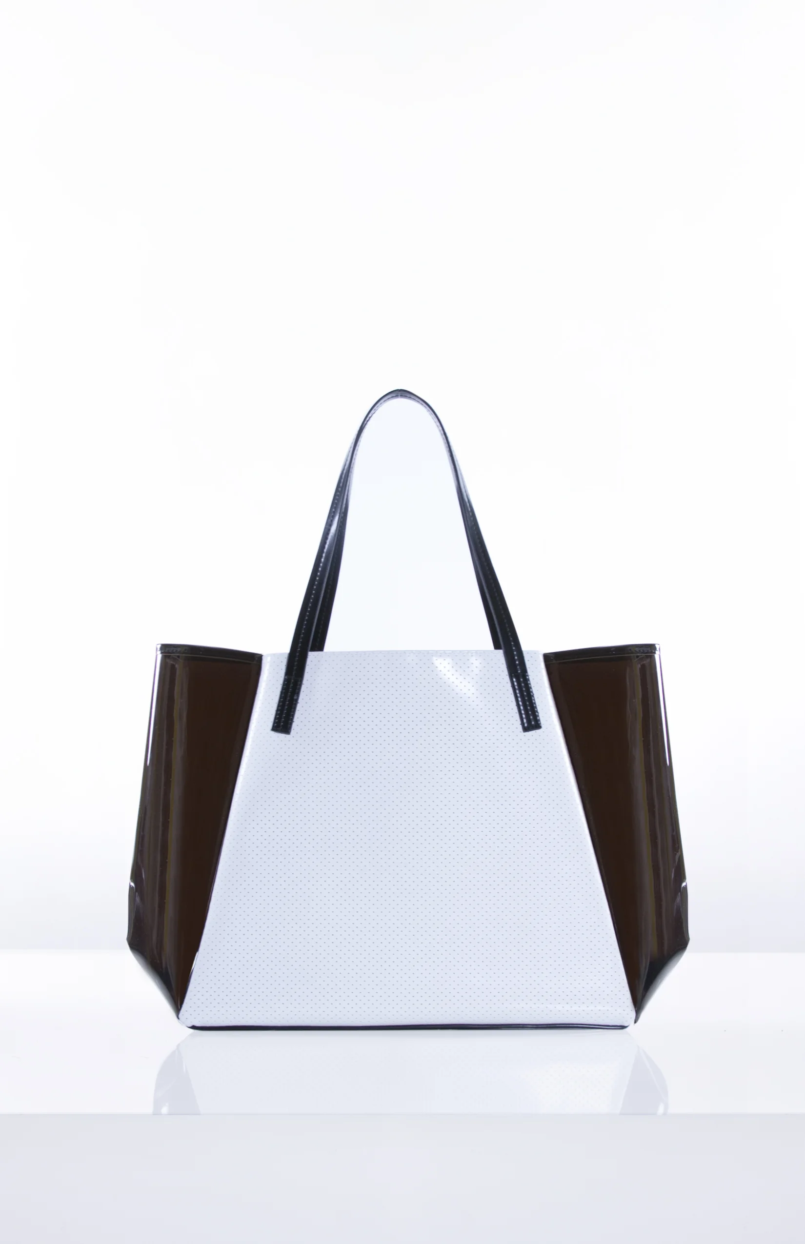 MARGOT- White Matte Perforated Body + Black Vinyl Sides