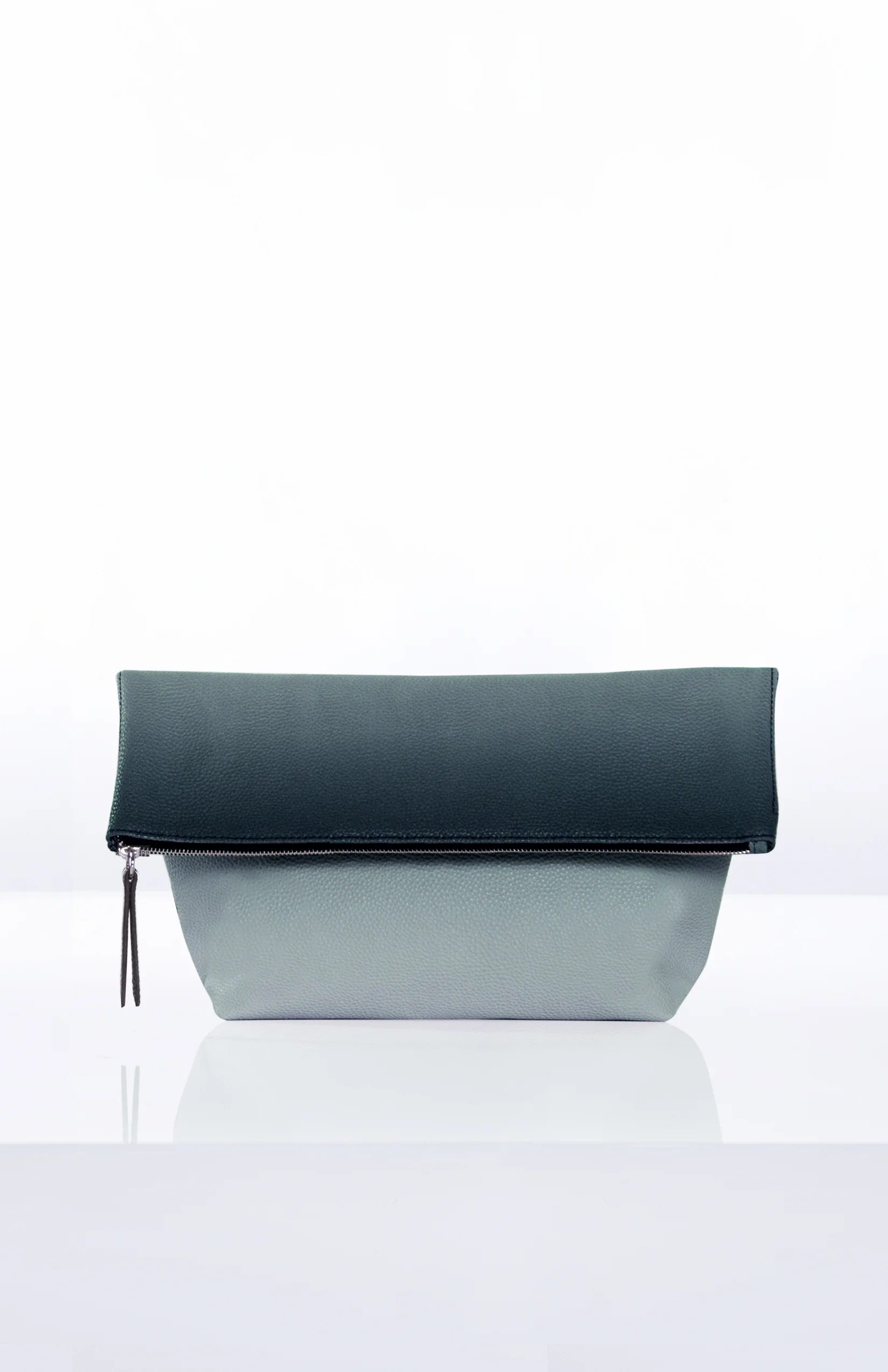 ANASTASIA FOLDOVER CLUTCH- Ombre Pebbled PU (Sea Moss)