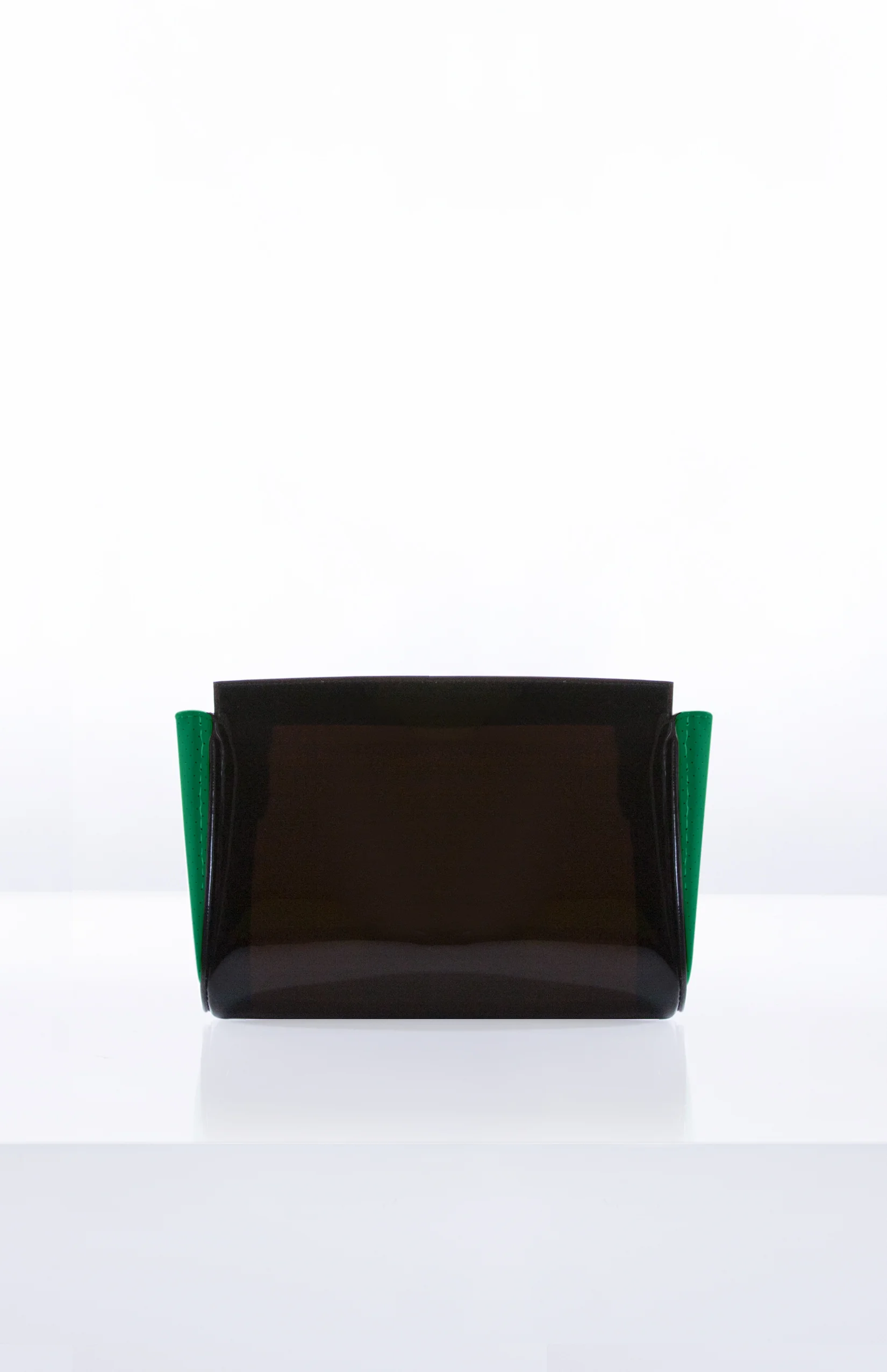 ENID- Black Vinyl + Perforated Kelly Patent Sides