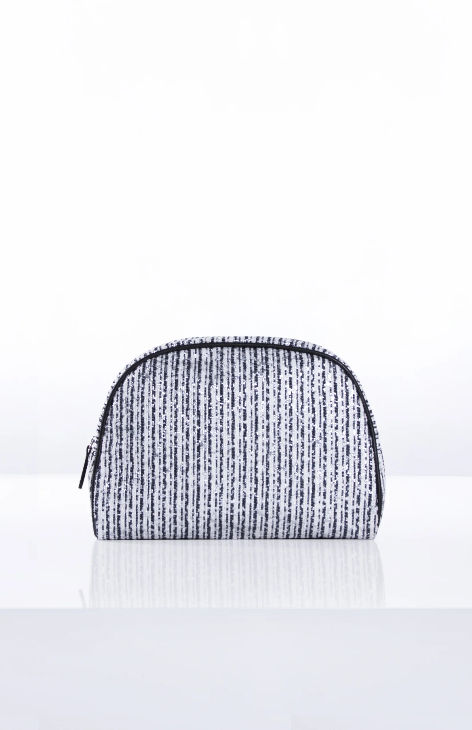 MABEL- White Metallic Tweed + Piping