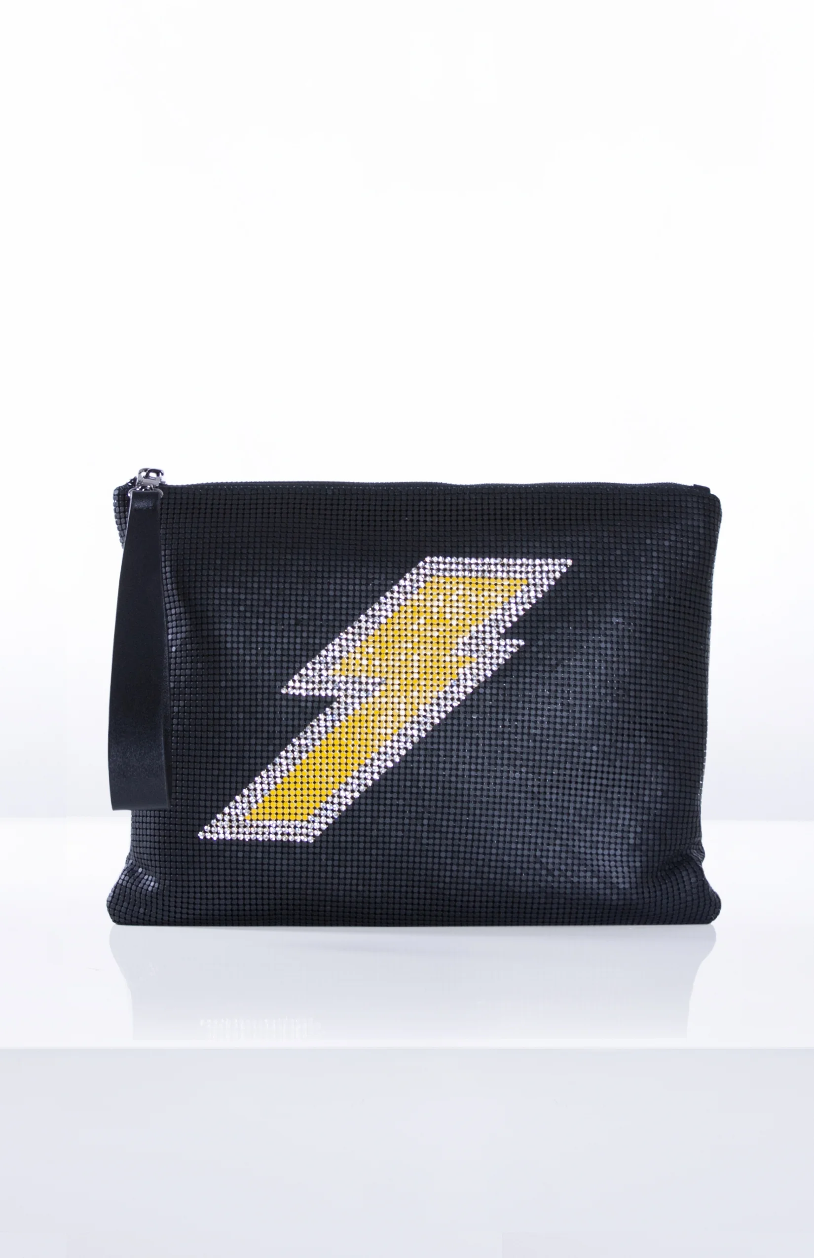 JUPITER MESH CLUTCH- Yellow + Black
