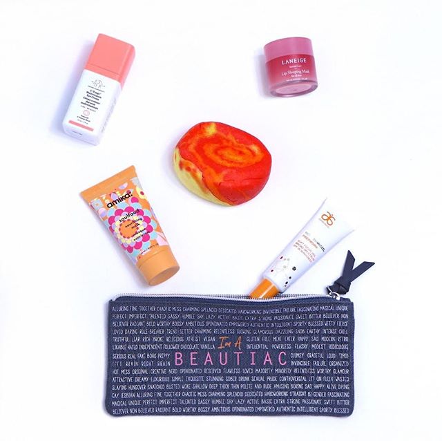 repost of the Beautiac #imabeautiac pouch that we were happy to be a part of making! .
.
.
.
.
.
.
.
.
.
.
.
#drunkelephant #amikahair #laneige #arbonne #beautiac #repostthis #repostit #beautycommunity #beautylifestyle #beautyaccessories #beautybag #