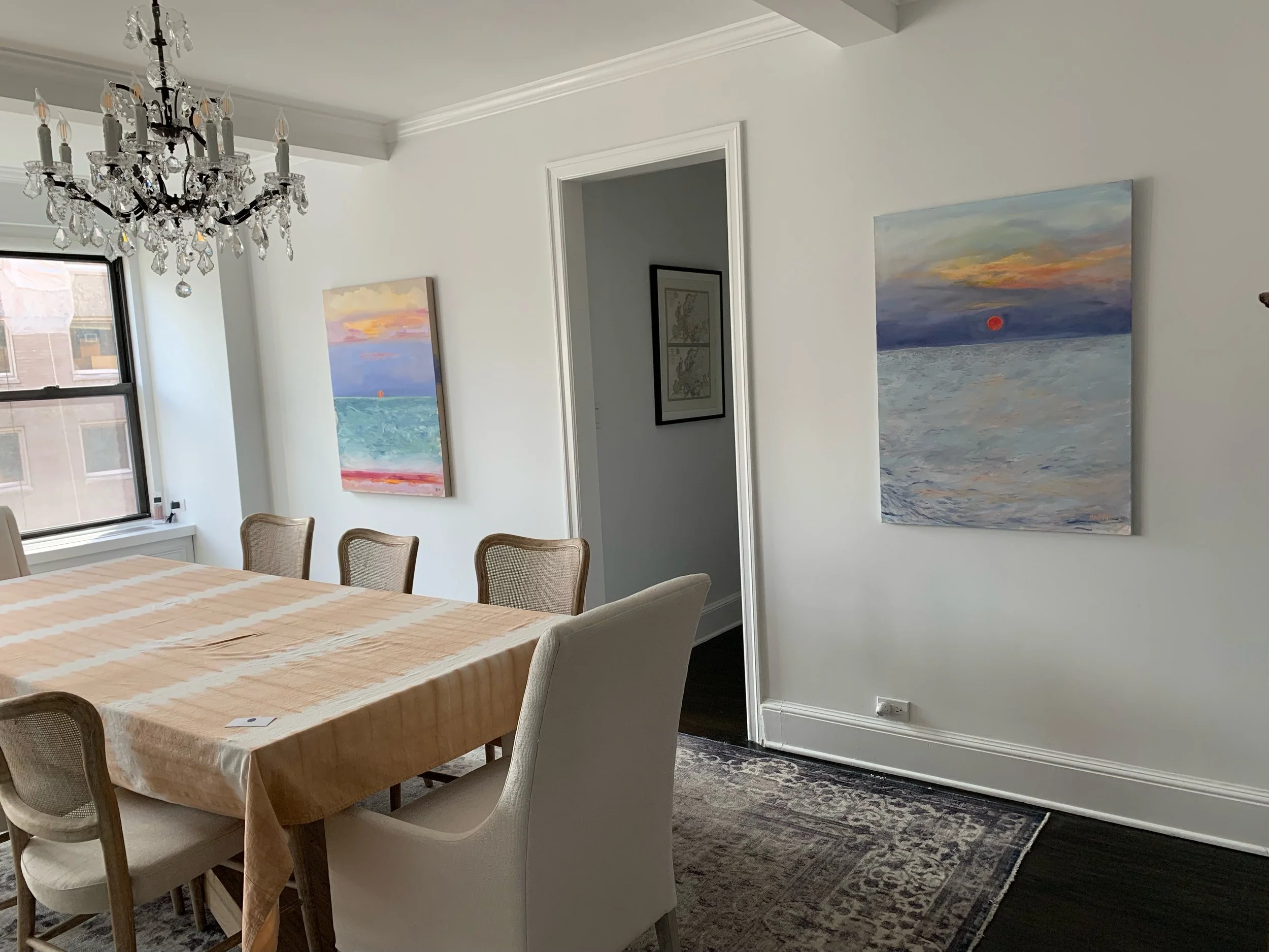 Sunset at Kenny’s beach oils by Isabelle Haran and XMA 