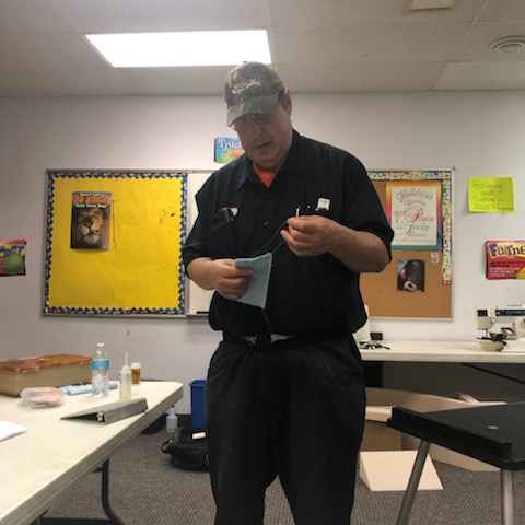 Perry demonstrating his new skills.
