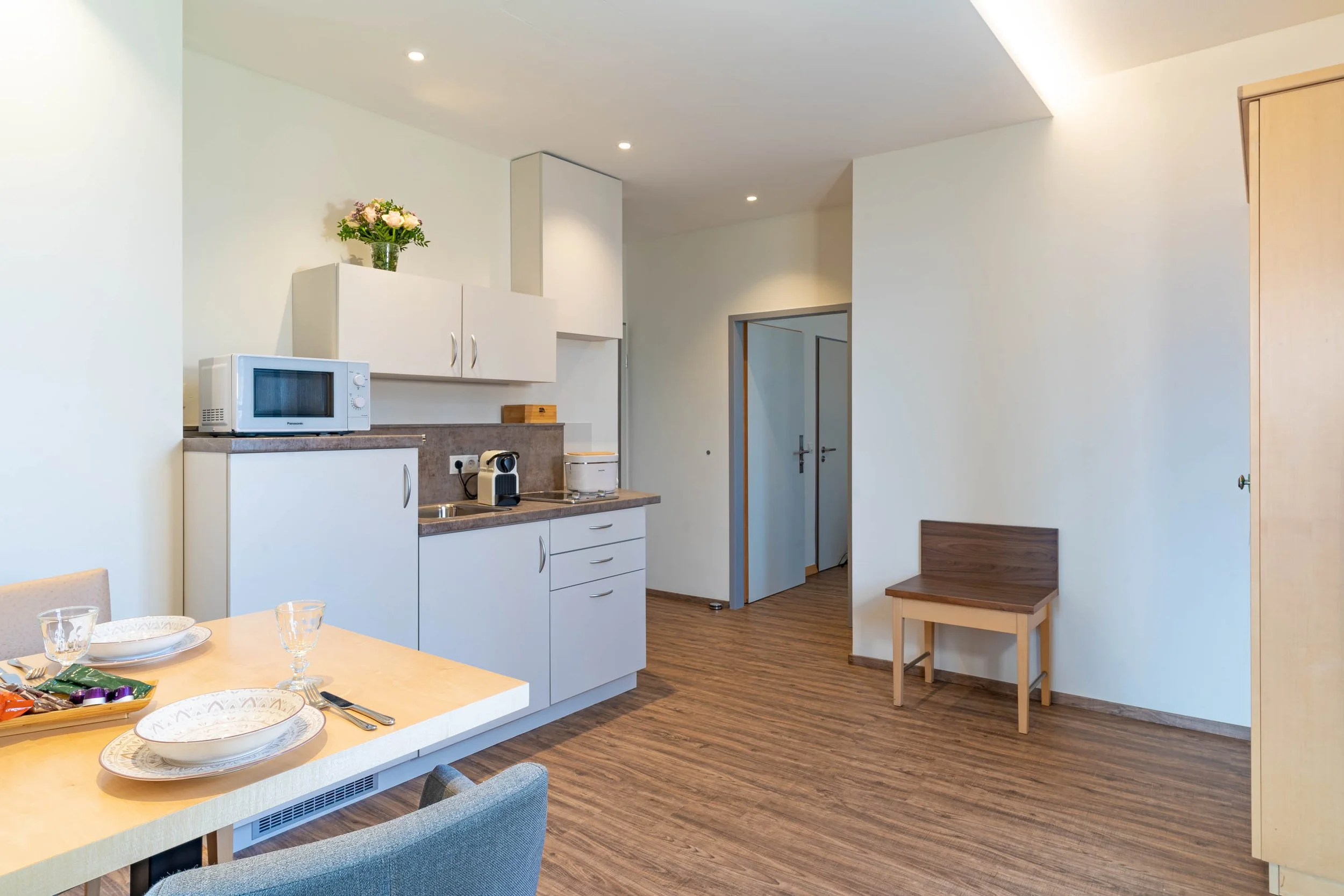 Küche und Essbereich Apartment Amarena im Hotel Schreier in Lindau am Bodensee