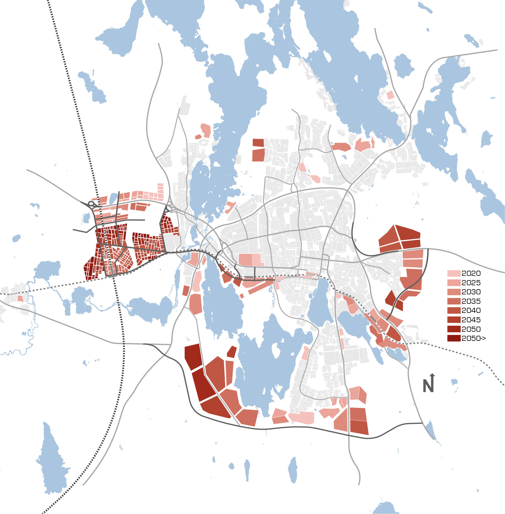 Styrmedel och finansieringskälla. Växjö kommun omarbetade sin översiktsplanering för att visa på exploateringsmöjligheter kring ett tänkt stationsläge längs höghastighetsbanan. En inriktning som nu svalnat efter att Sverigeförhandlingen fäst blicken på en västligare sträckning.