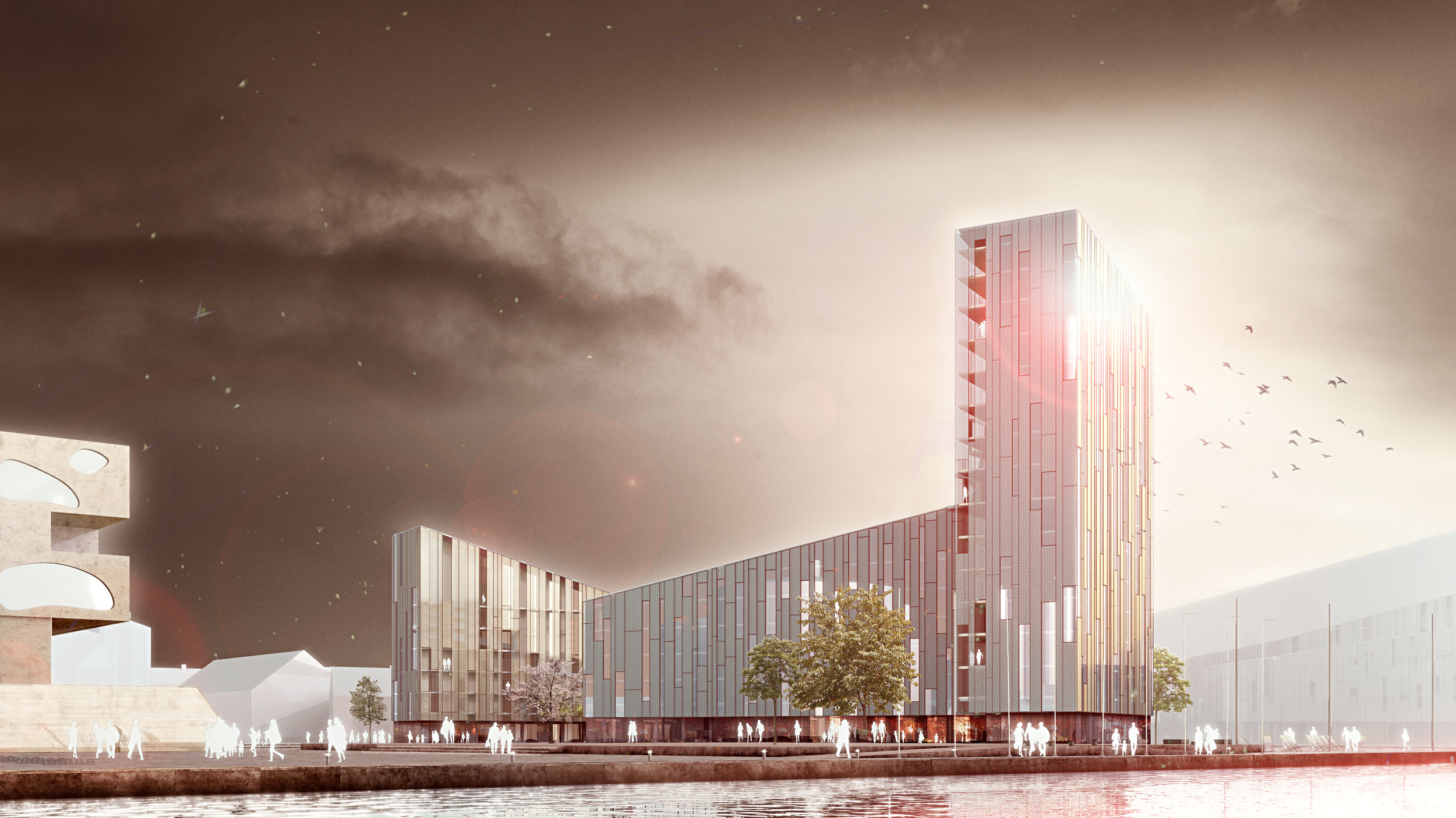 Aalborg. Aalborg kommun är initiativtagare och byggherre till Nordkraft ett ombyggt kraftvärmeverk som idag idag inrymmer ett kulturhus med musik, teater, konst, biograf, sport mm (Exempel på radikalt mainstreamprojekt)