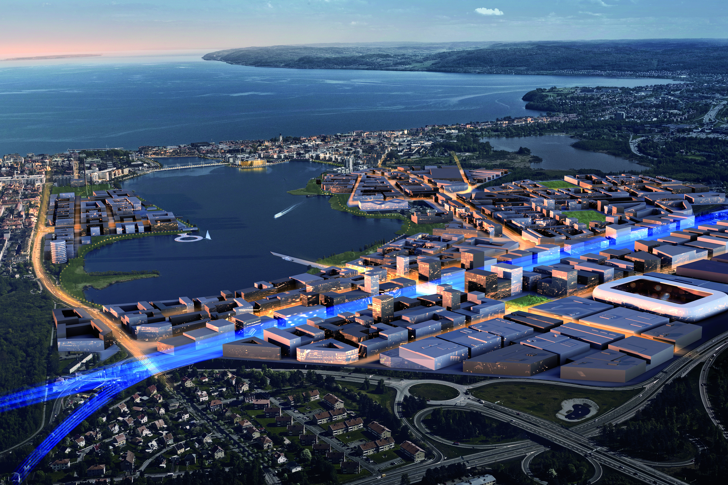 En helt ny stadsdel ska växa fram i staden och också utvidga stadskärnan runt sjön Munksjön. För att kunna lägga fokus på det stora uppdrag som utvecklingen innebär valde kommunen att starta ett helägt kommunalt bolag, Södra Munksjön Utvecklings AB, med uppdraget att leda stadsutvecklingen i området. 