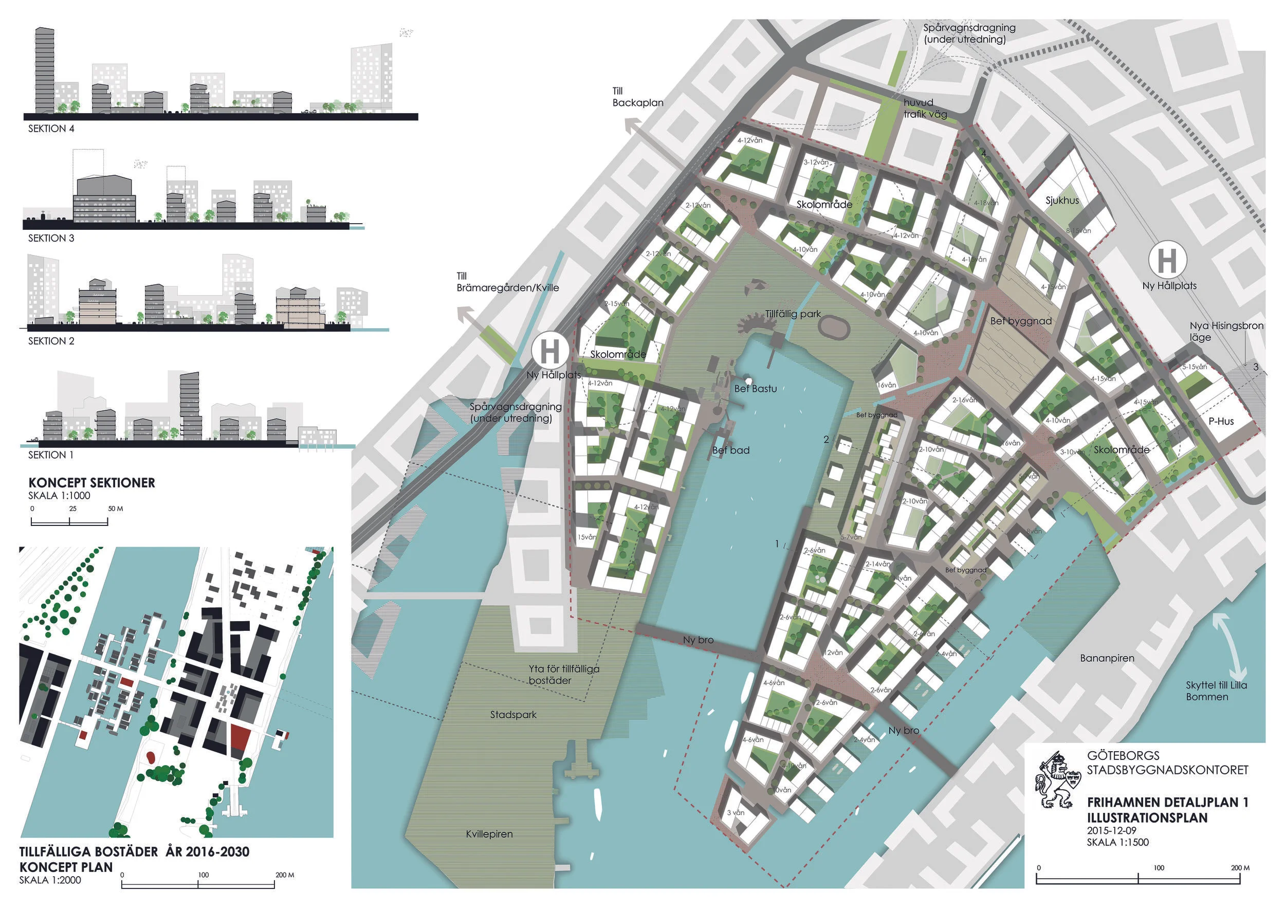 Plankarta över Frihamnen. Juryn för Sveriges arkitekters planpris har kunnat konstatera att det är behovet av nya bostäder som i första hand styr planarbetet. Stora planprojekt med många lägenheter har blivit allt vanligare. 2016 gick planpriset till Frihamnen i Göteborg