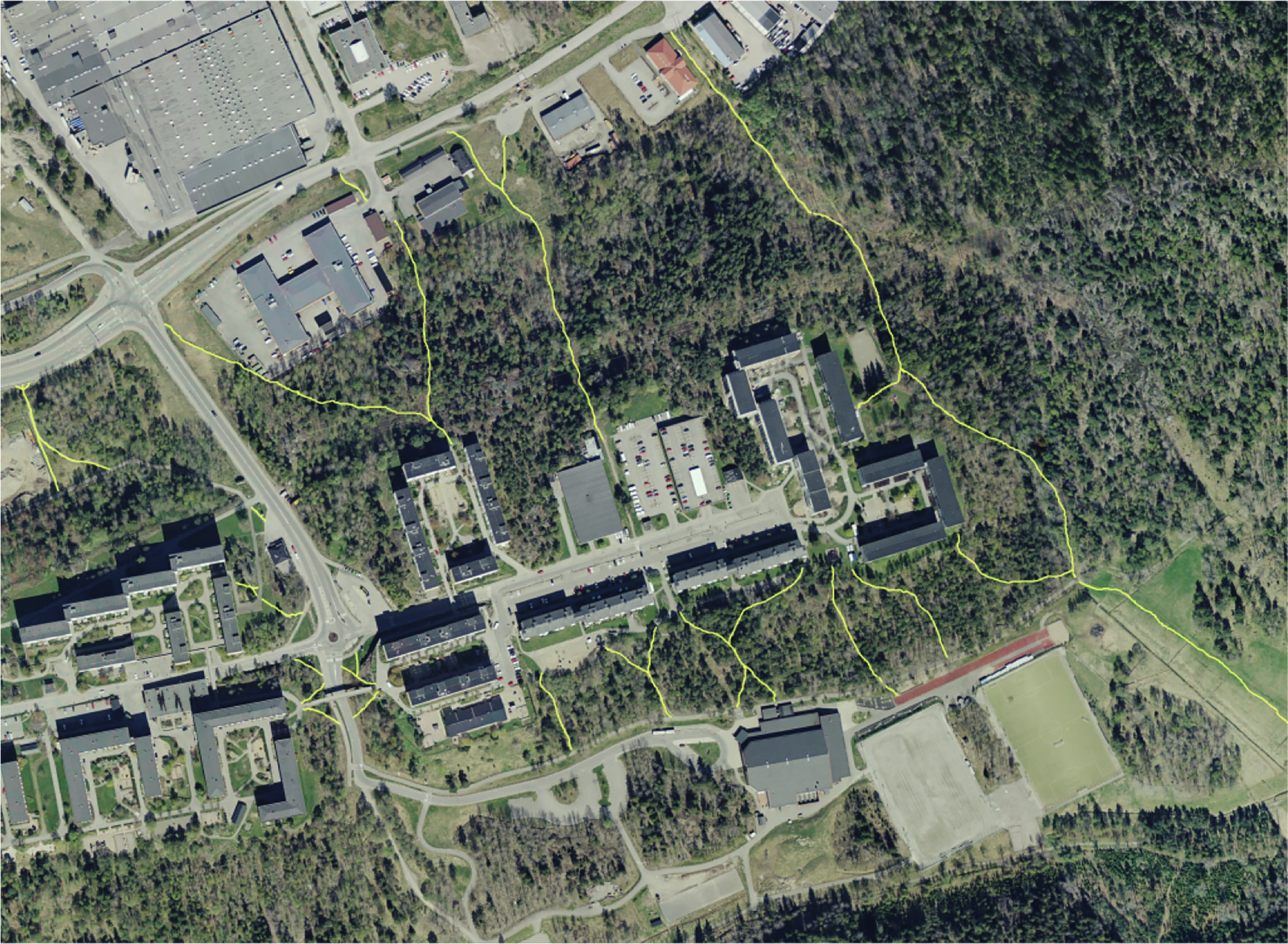 Exempel 1. Stigar, Flemingsberg. (foto: Huddinge kommun, bearbetning: Tomas Wikström)