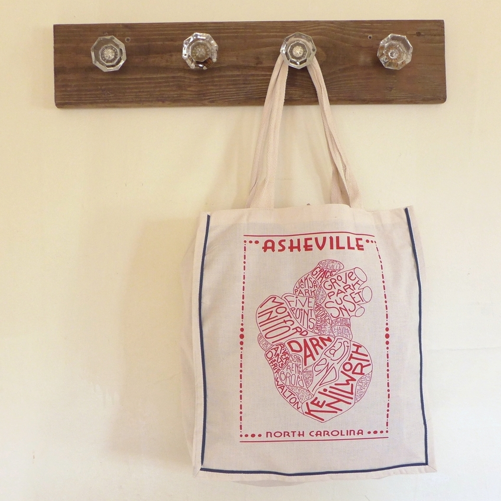 Asheville Neighborhood Map Dishtowel