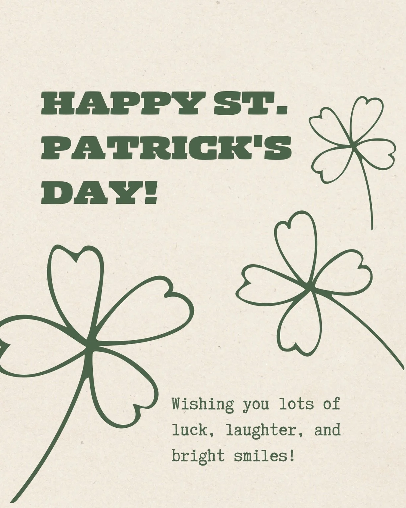 Wishing you a St. Patrick&rsquo;s Day full of luck, laughter, and bright smiles! 🍀😊🌈

We are feeling extra lucky - lucky ti create confident smiles, lucky to serve our amazing patients, and lucky to work alongside such an incredible team! 🙏✨🍀

#