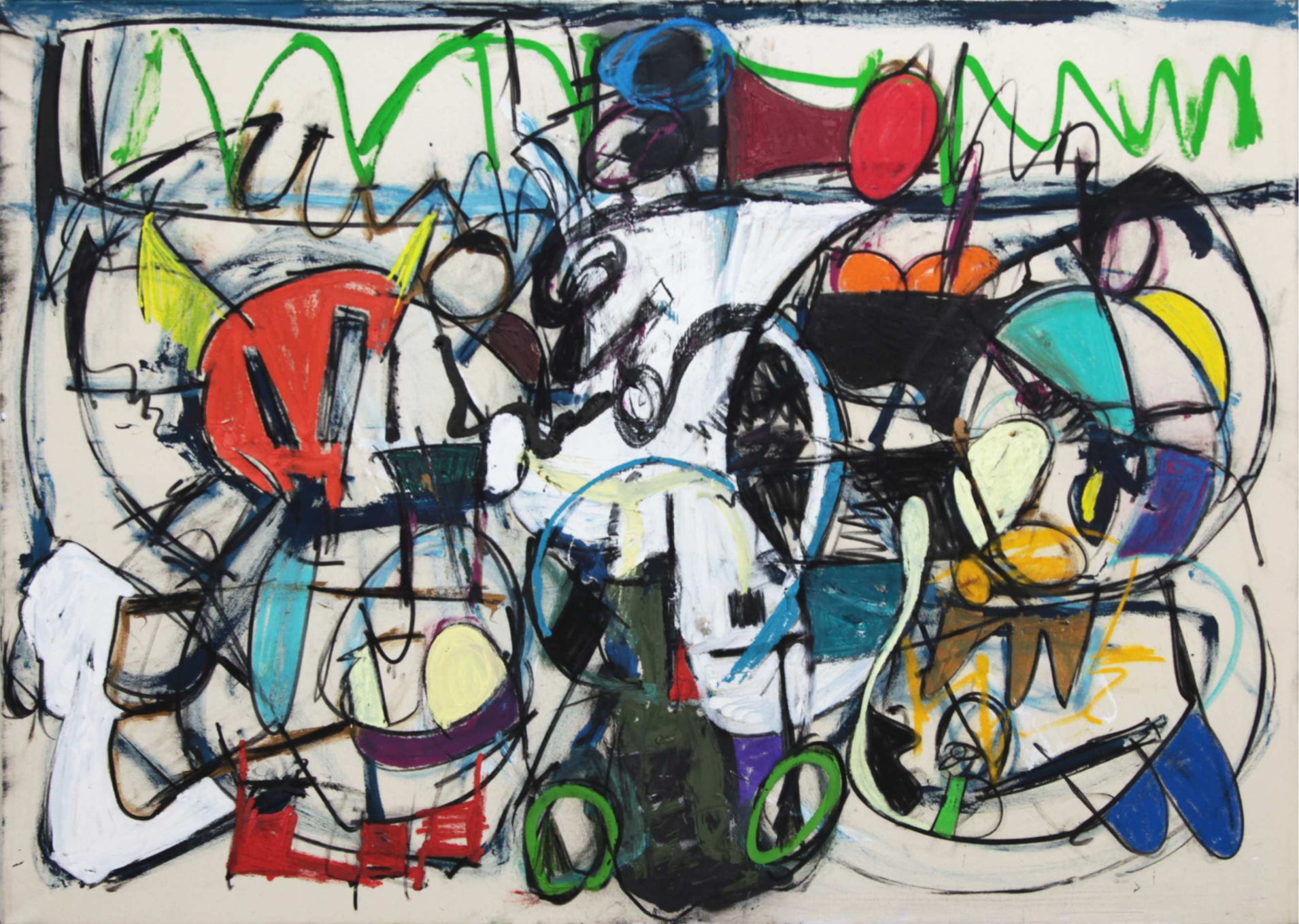The Damaged Loves The Damaged Oil, Acrylic and Spray Paint on Canvas