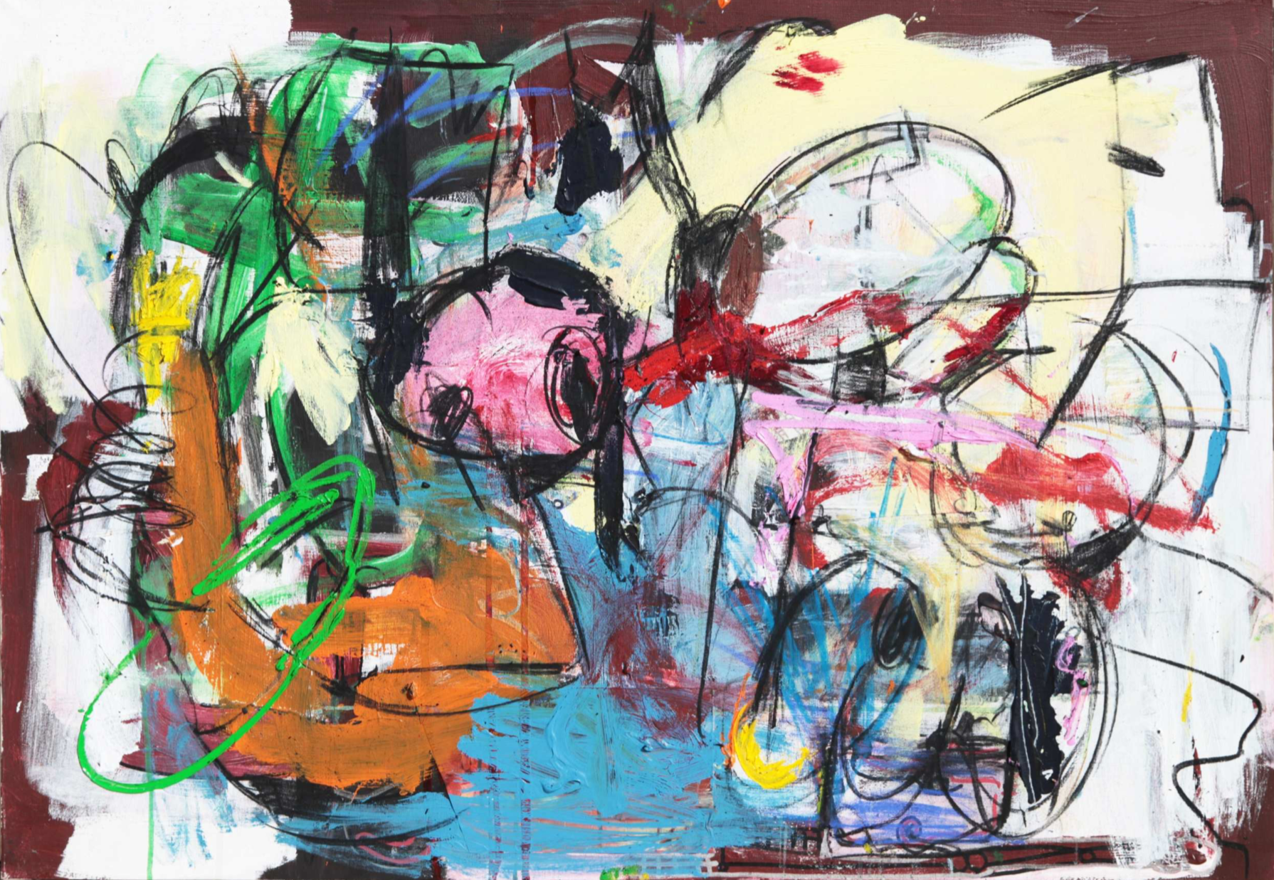 A Match On Tinder Oil, Acrylic and Spray Paint on Canvas