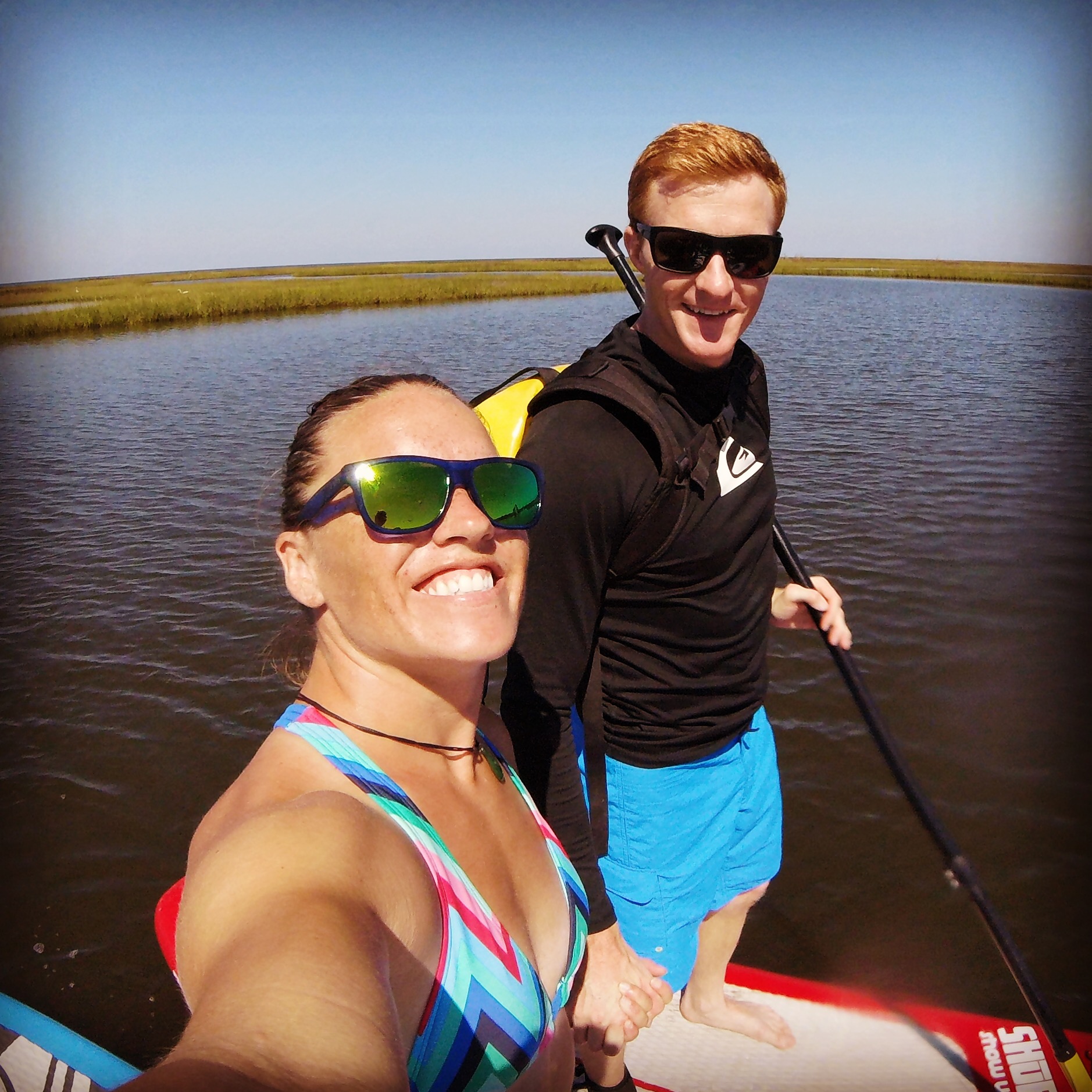 Enjoying the flat water of the inlet. 