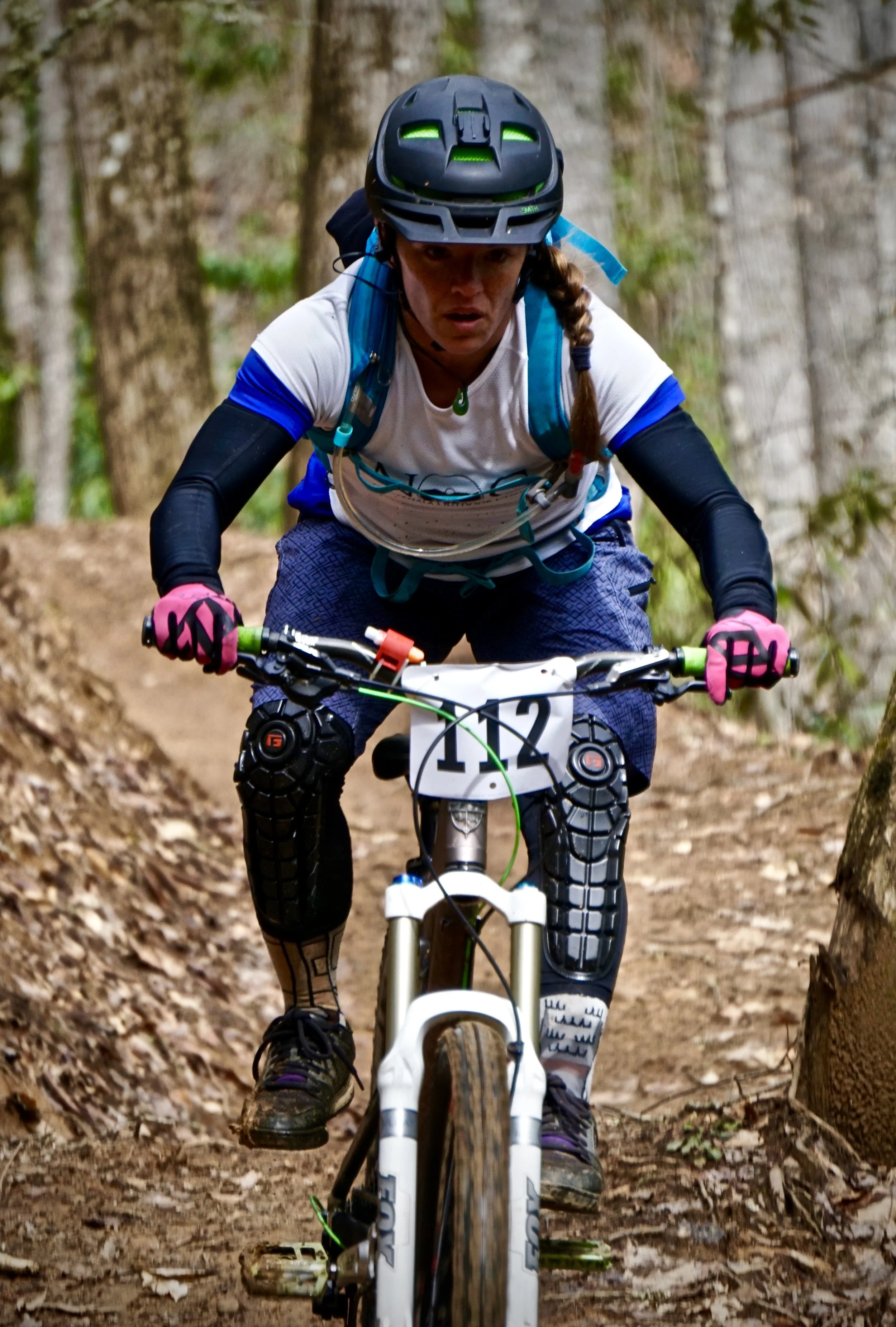 Adriene competing in her first mountain bike race. Photo by: Mark Robertson