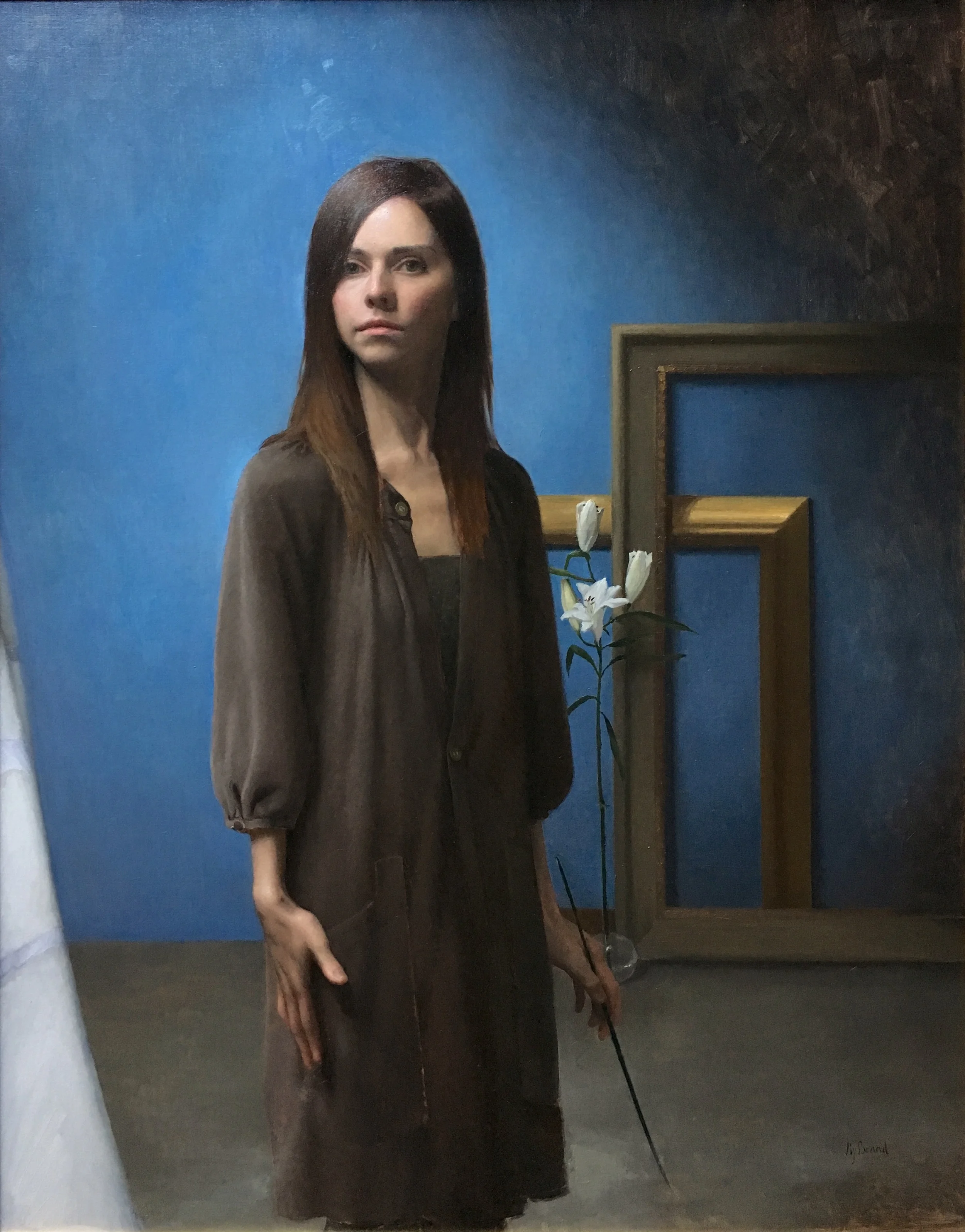 Liz Beard, "Self-portrait", oil on canvas, 38x30 in
