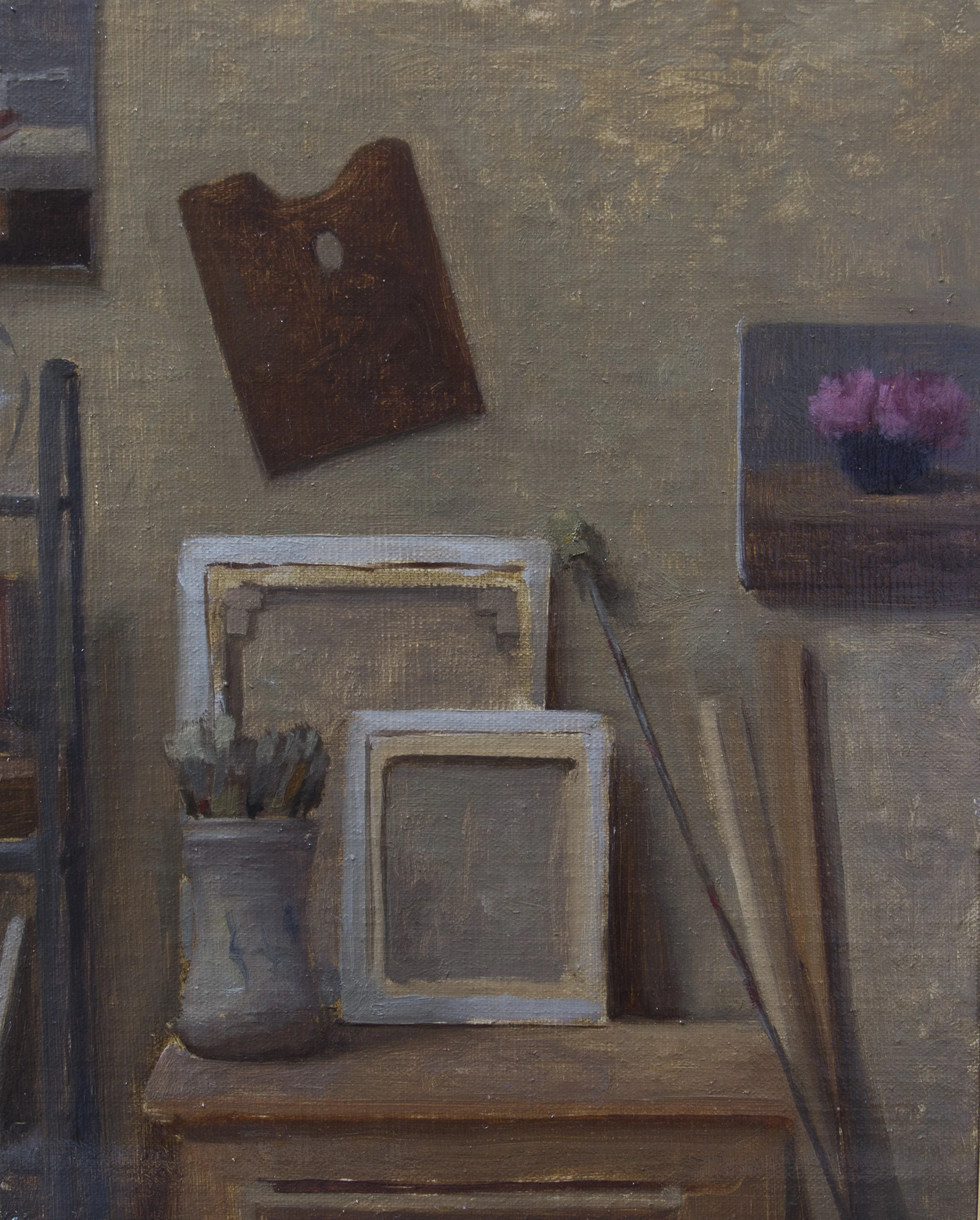 Studio Interior by Rodrigo Mateo, 2017, oil on panel, 8 x 10 in, $1,200