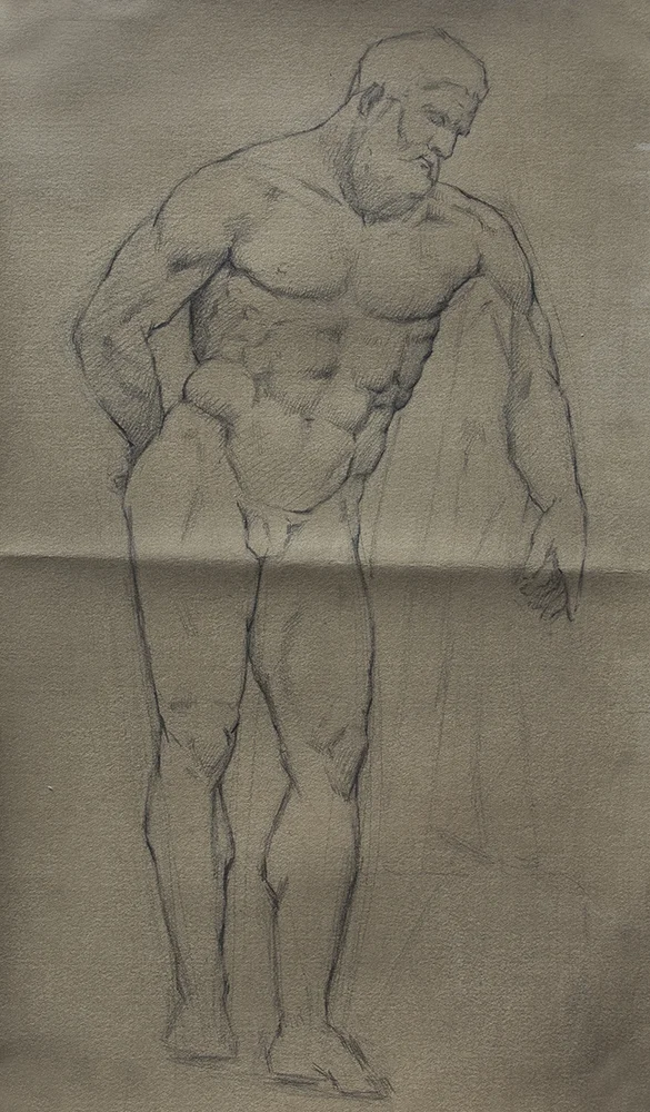 Farnese Hercules 2018, graphite on paper 15 x 9 in $700