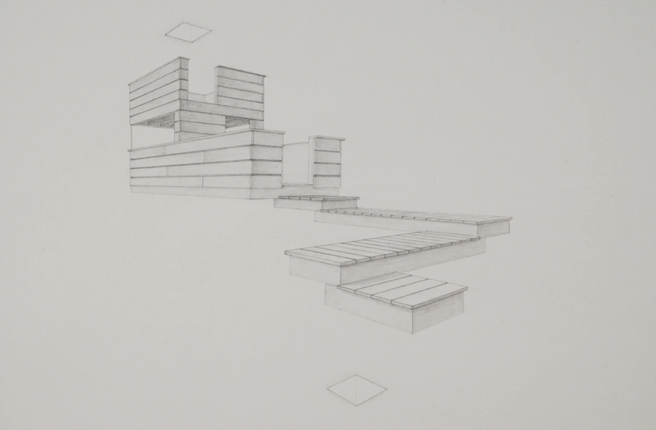 Copy of Tree House 2 / graphite on paper / 22 x30"
