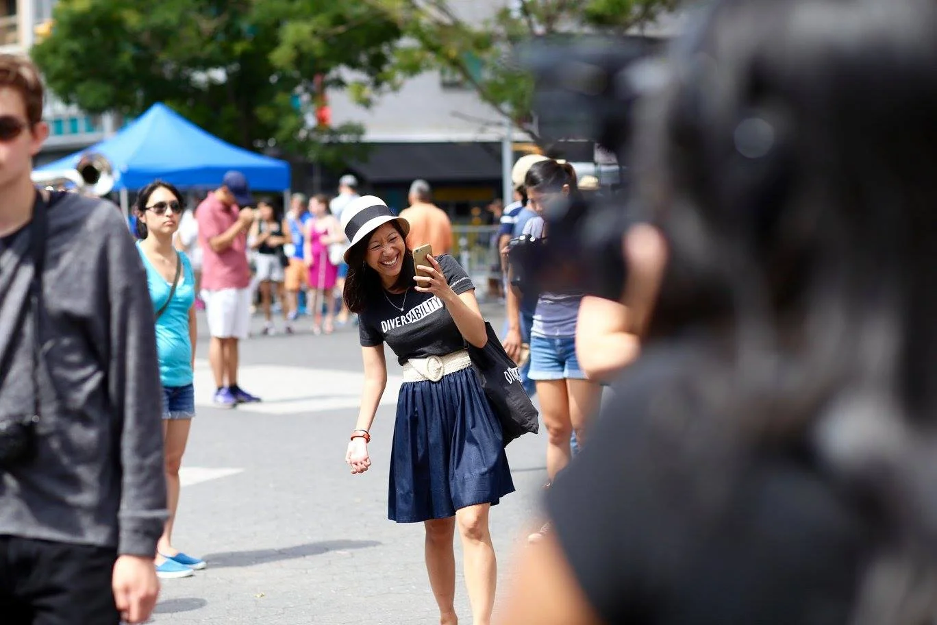 Diversability founder Tiffany Yu at the 2016 Disability Pride Parade in New York City (photo credit: Jason Lee)