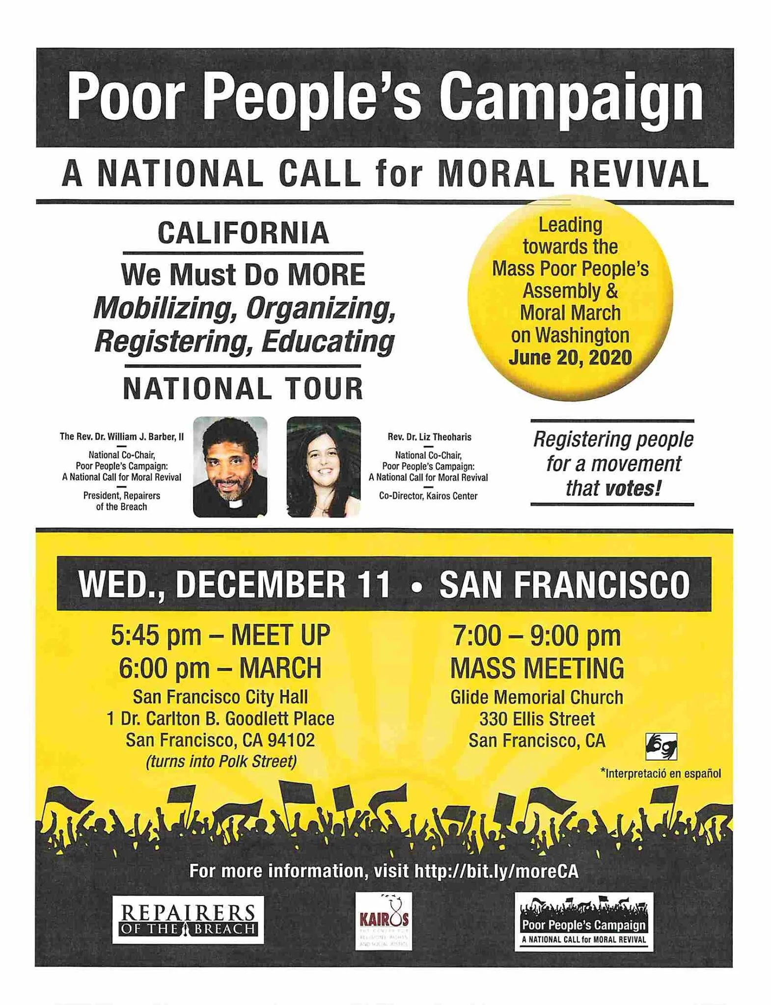 Outing: San Francisco, CA March and Mass Meeting | We Must Do MORE Tour