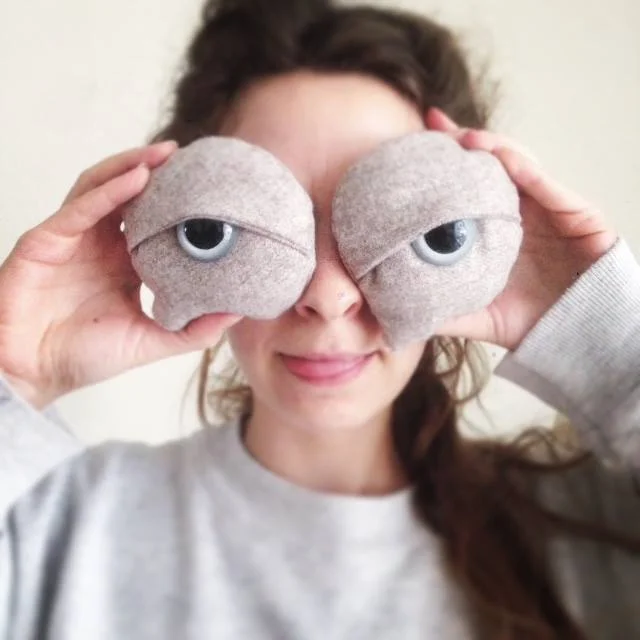 Dana models BigStuffed's trademark sleepy eyes.
