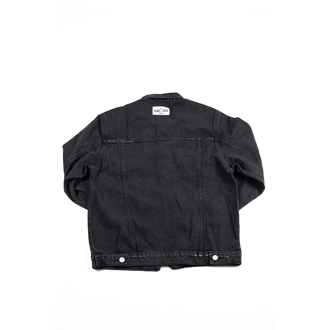 black denim jacket back