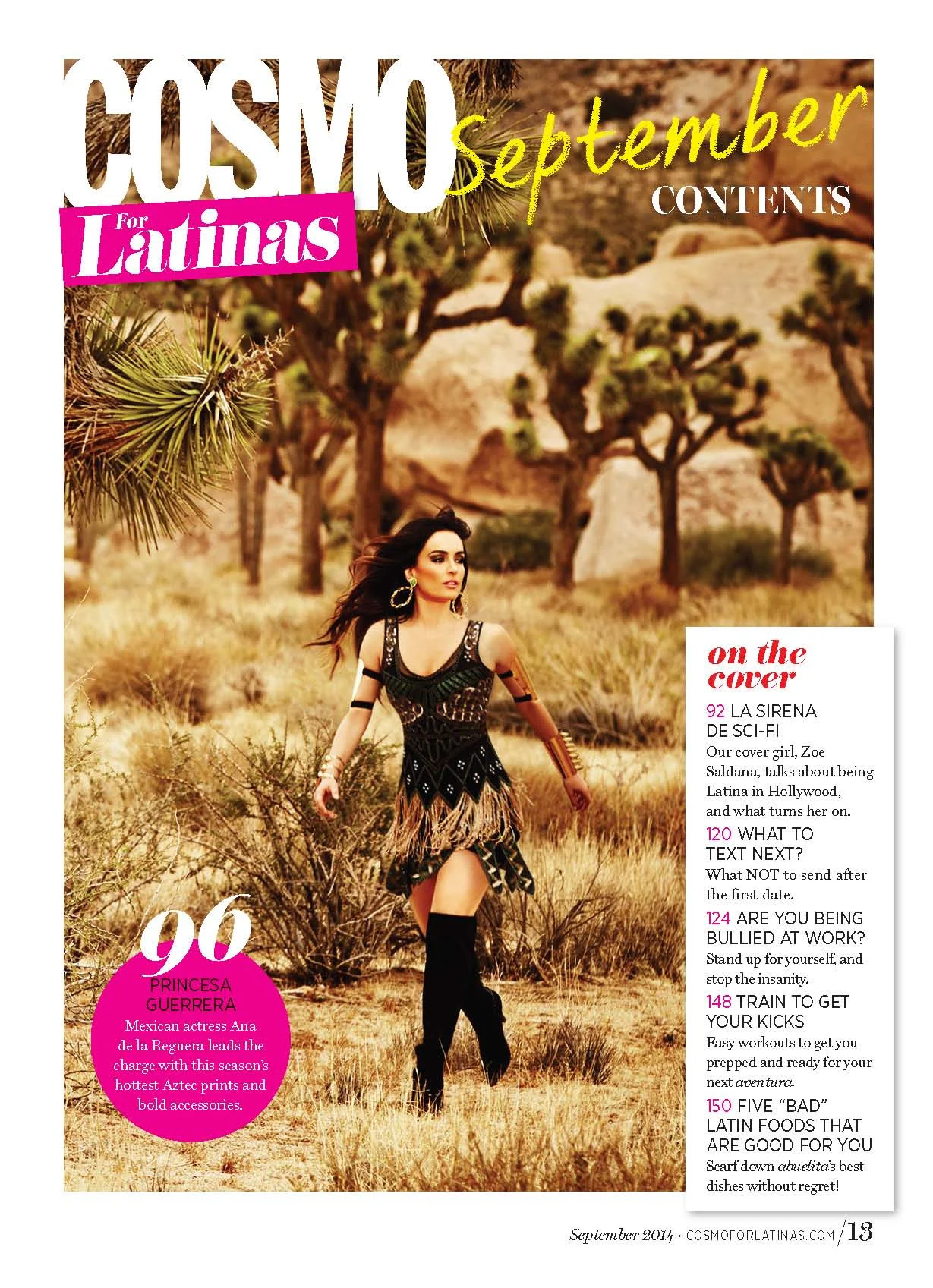 Cosmo for Latinas Magazine TOC. Photo: Tom Corbett.