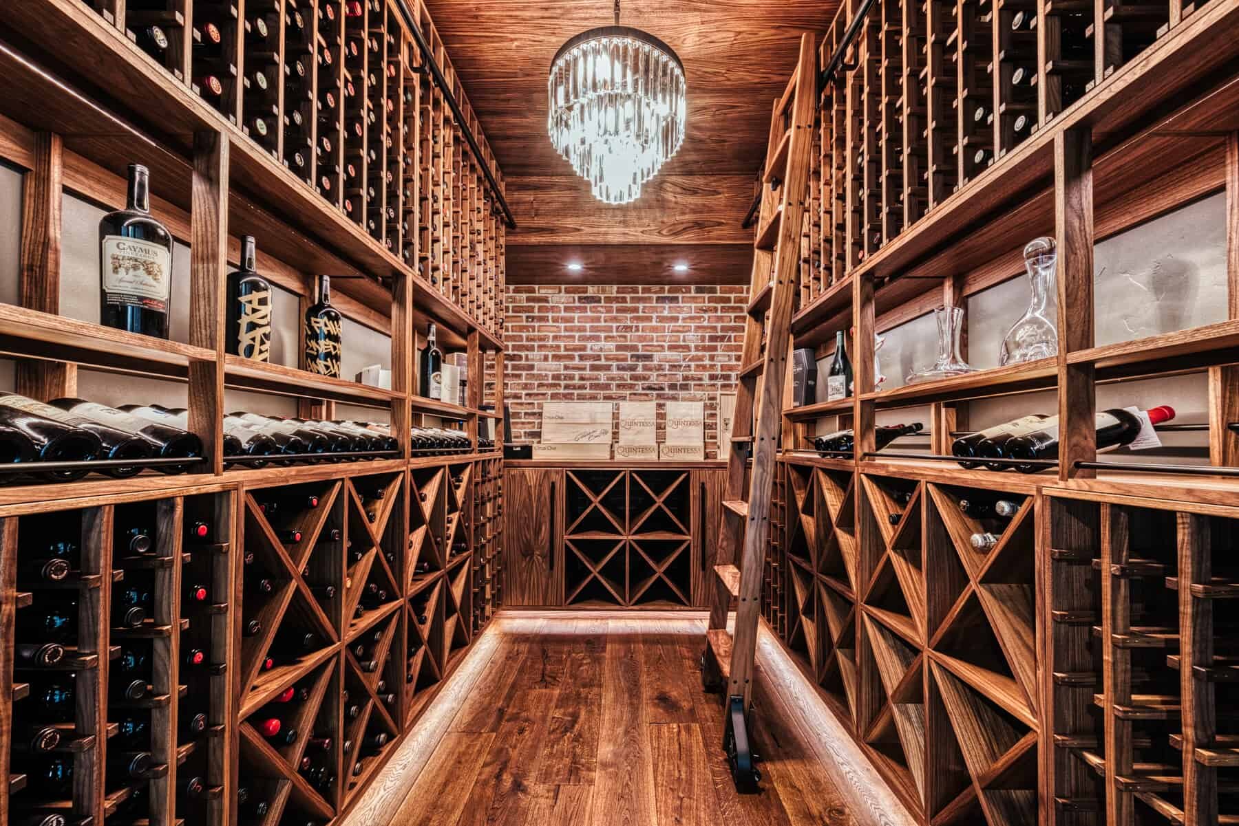 Brick wall wine cellar by Sommi Wine Cellars