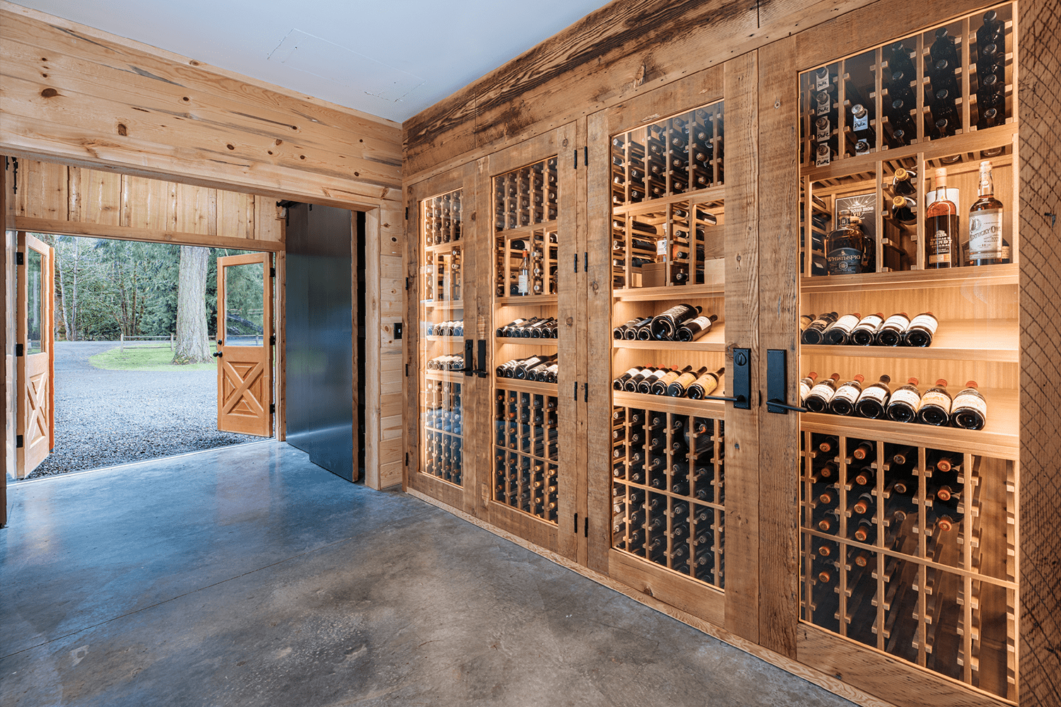 Sauvie Island Custom Wine Cellar Garage Conversion by Sommi Wine Cellars