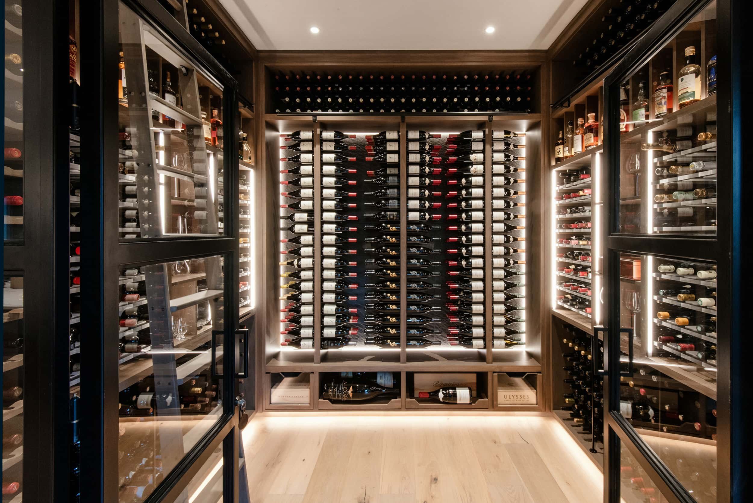 Modern Wine Room & Library - Sommi Wine Cellars