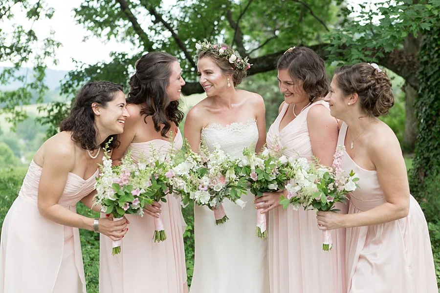 virginia wedding bridesmaids pink