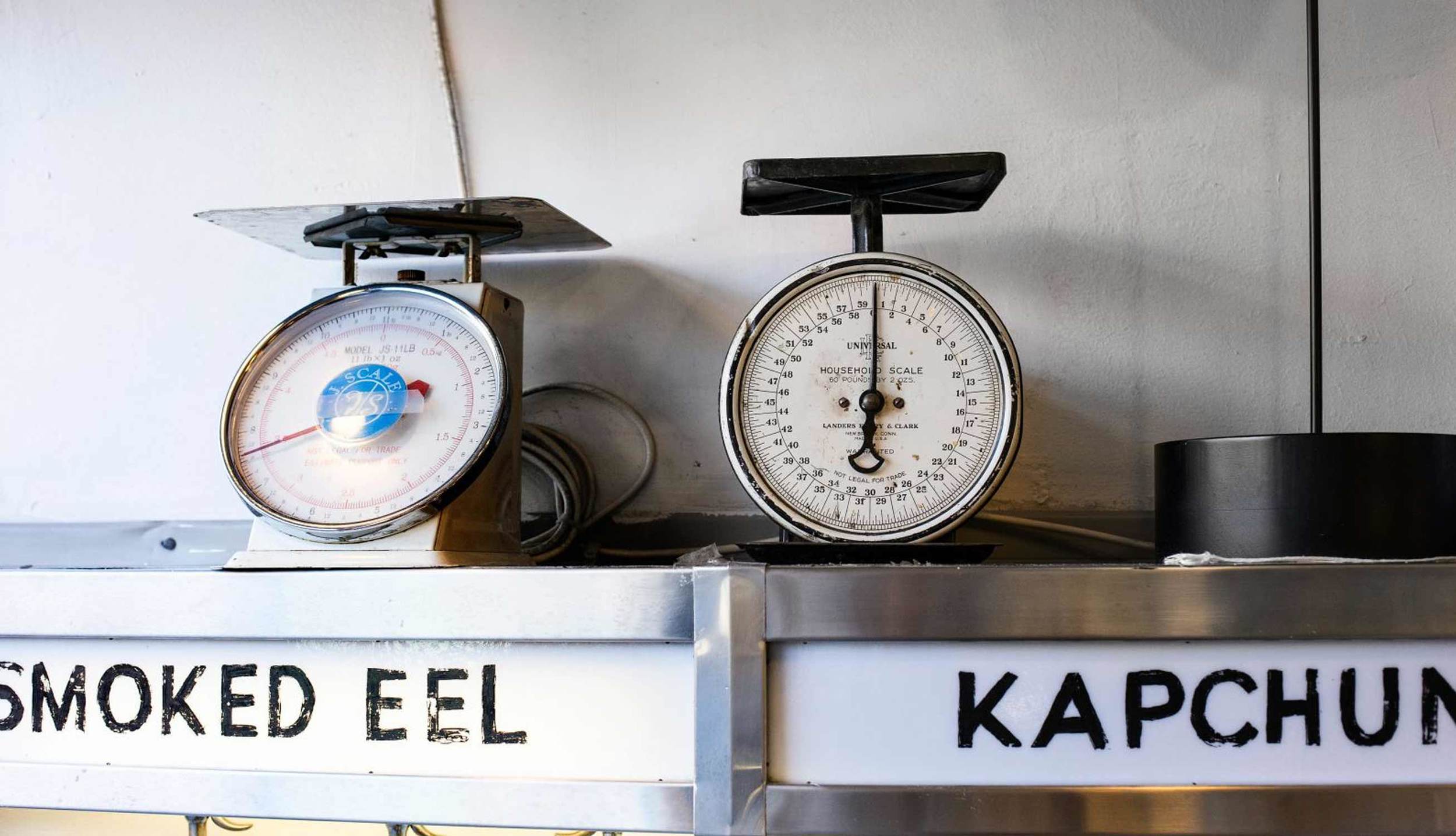 Russ &amp; Daughters historic scales in the shop