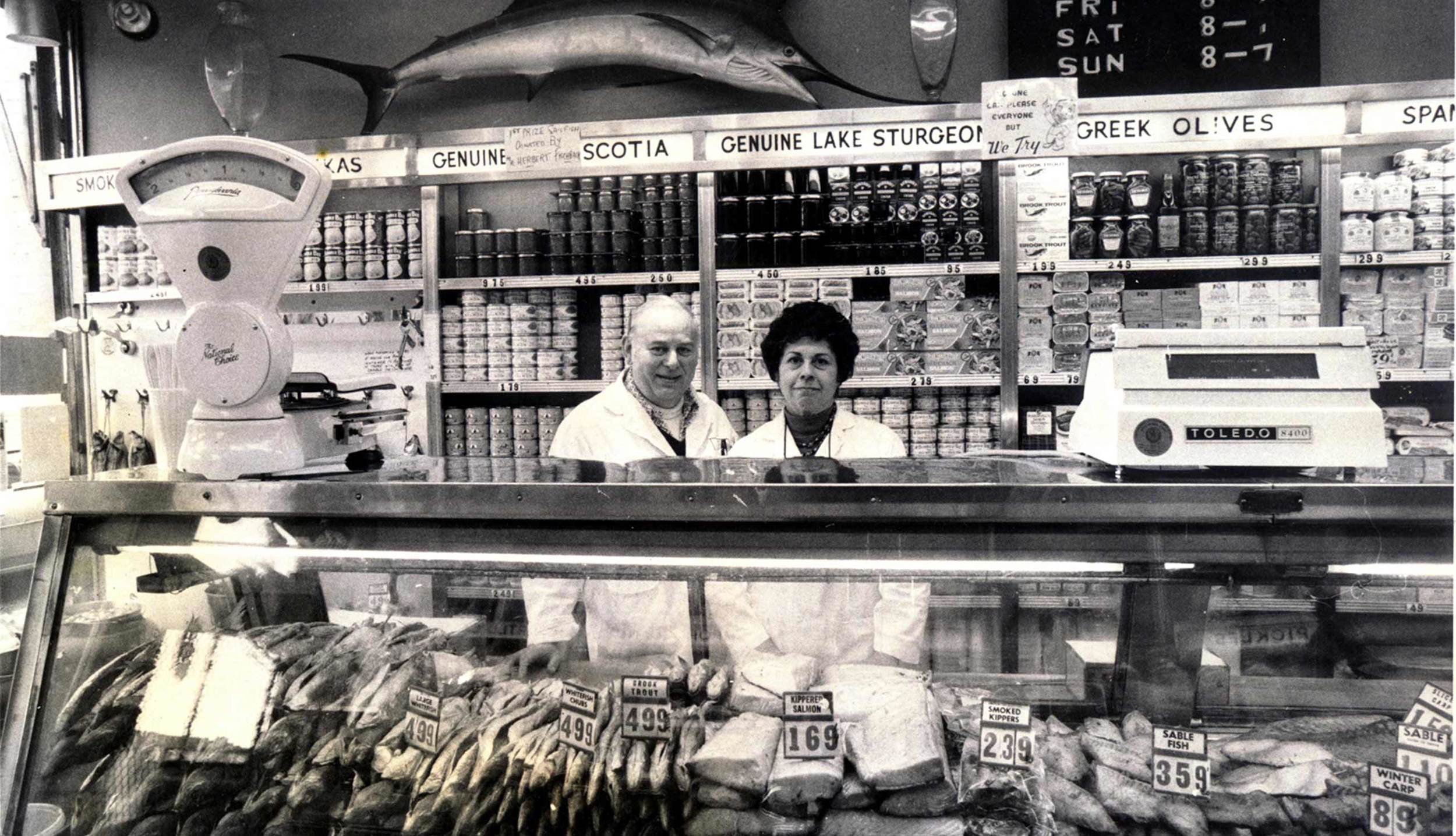 Anne Russ and Herb Federman in the shop