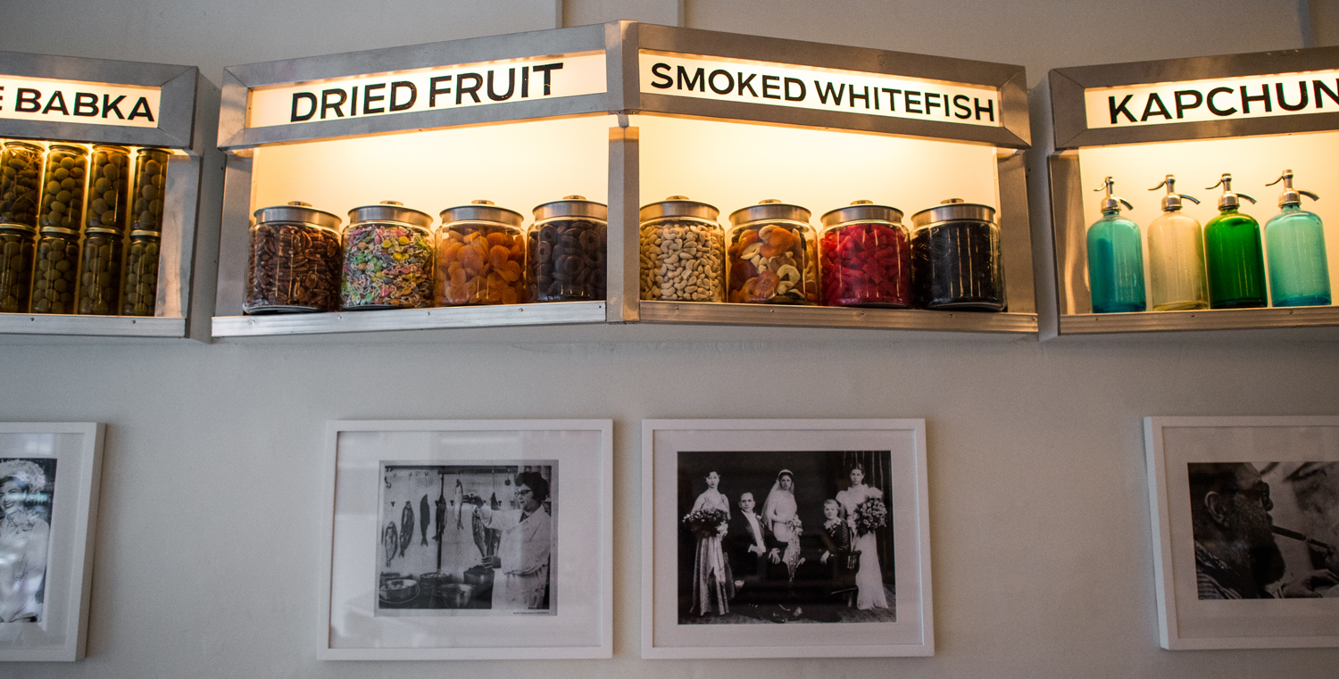 Russ &amp; Daughters Cafe lightbox shelves