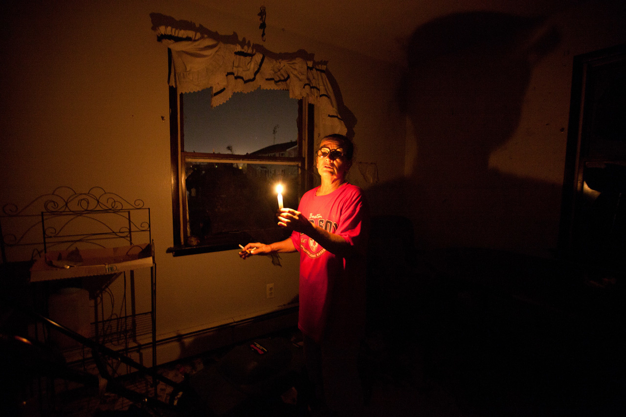 Springfield, Mass. - Debbie Alexander of Springfield explains how she survived the tornado outbreak in Western Massachusetts. The roof and most of the second floor of her home was ripped away by a tornado.