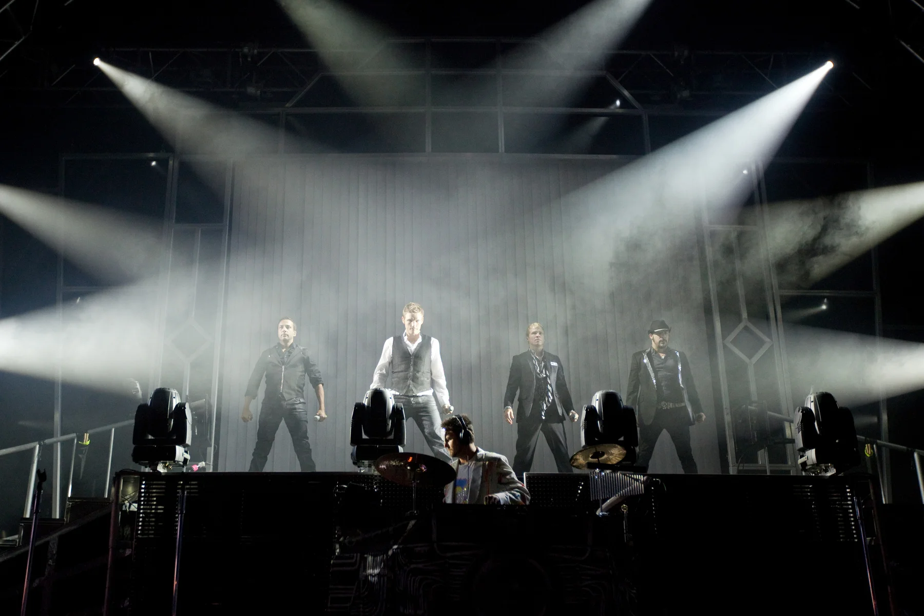 The Backstreet Boys perform at the Bank of America Pavilion in Boston, Mass.