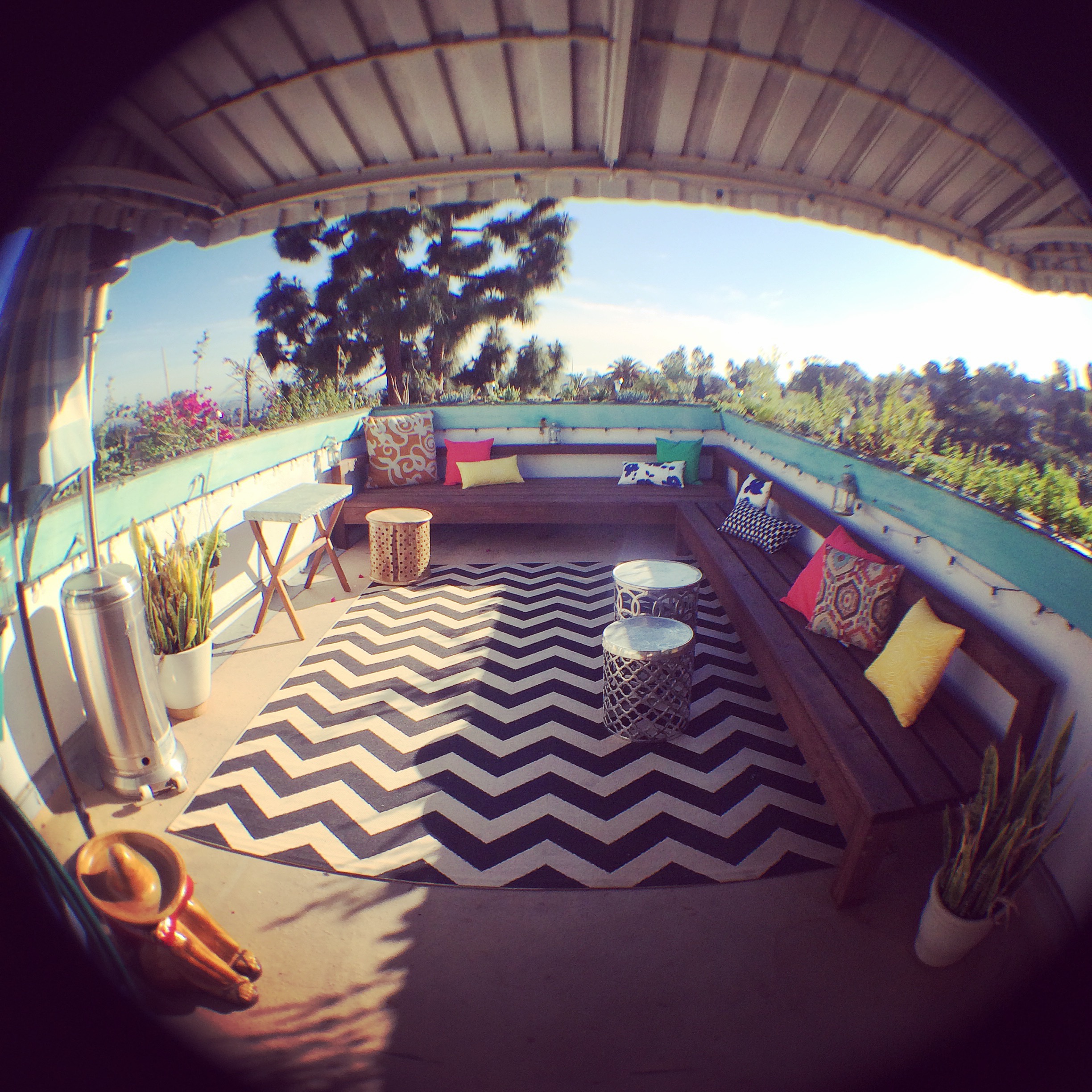 Vika's deck in Beachwood Canyon, Los Angeles. Her favorite spot to gather friends for BBQs and cocktails!