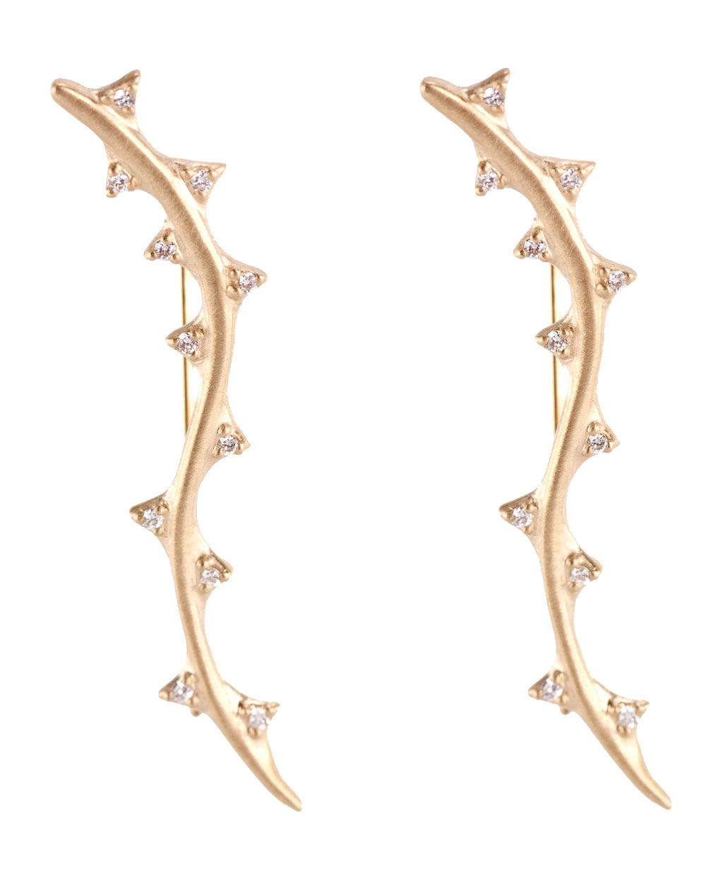  Thorn Vine earrings in diamonds and 14k gold, $2,190, available at  Stanley Korshak .&nbsp; 