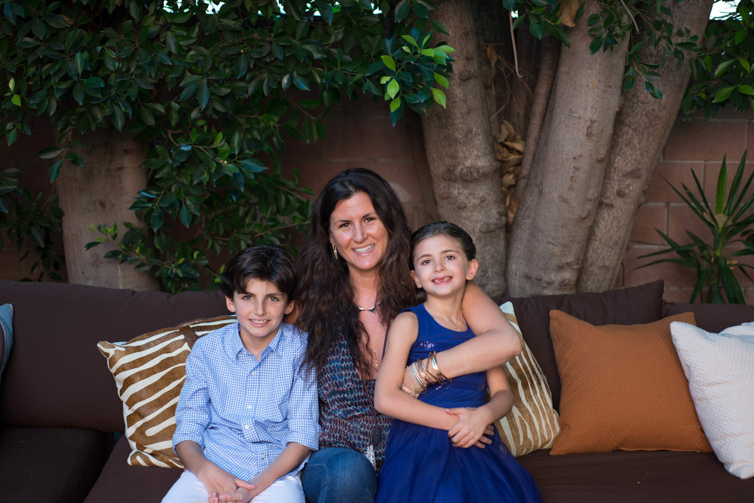  With her children,&nbsp;Luca and Zoe.&nbsp; 