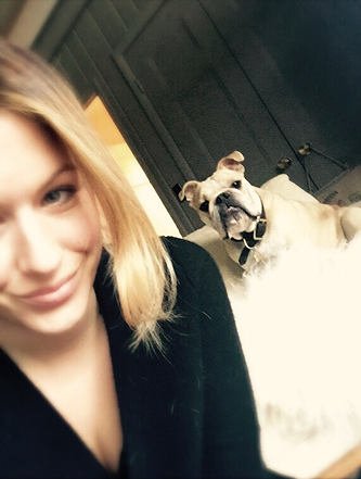 Brooke and the canine sidekick.