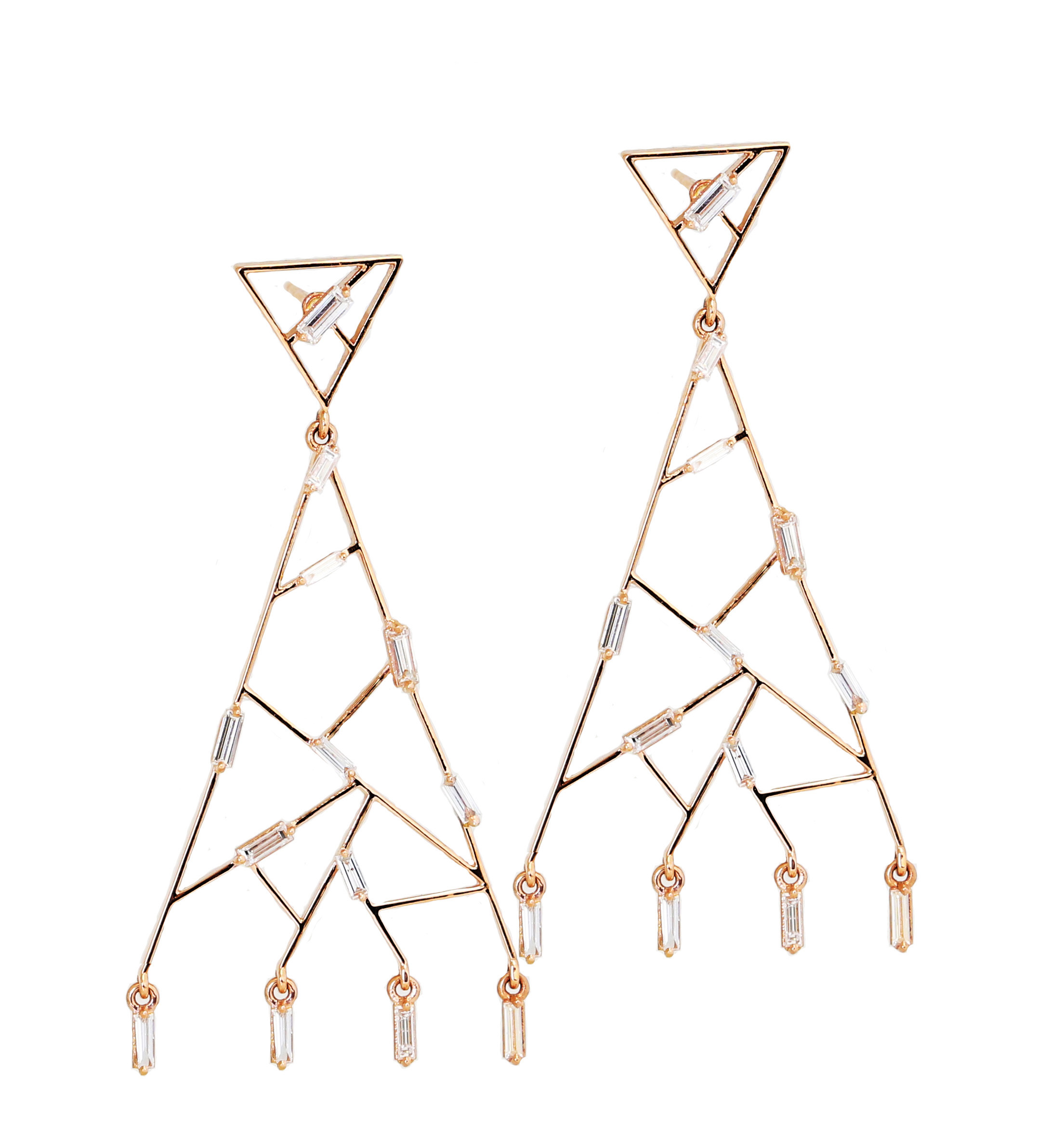 18k gold Baguette Post Chandelier earrings from the Fireworks collection, $6,160. 