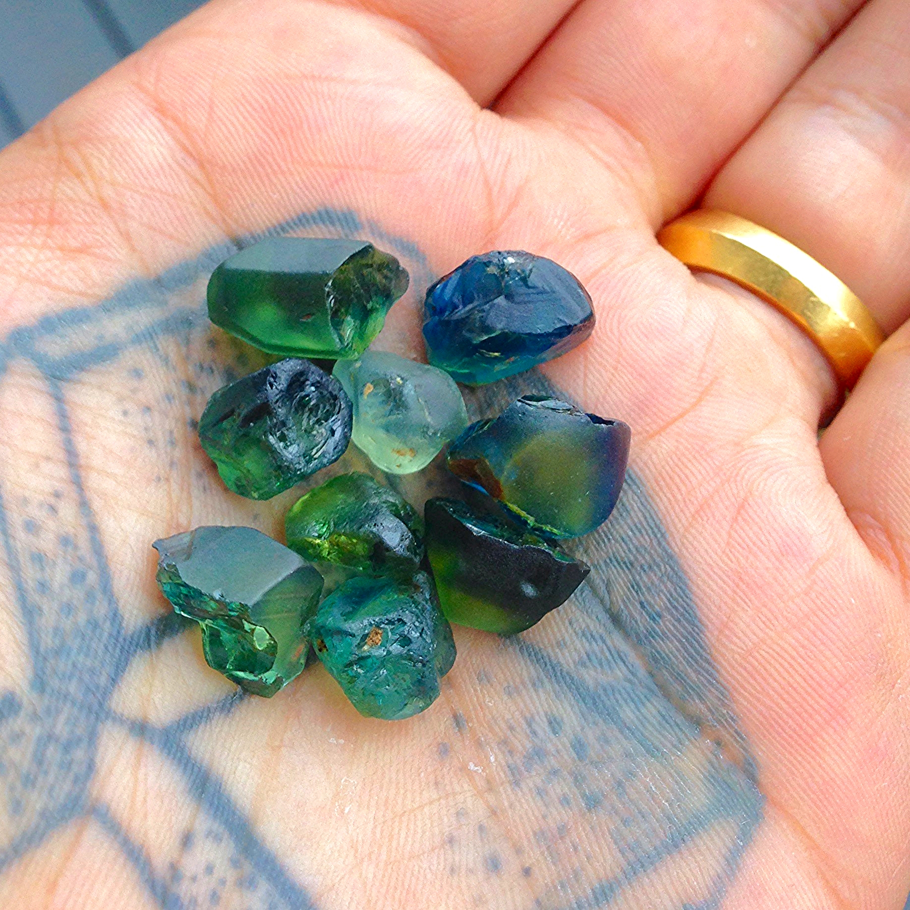   Handful of gorgeous sapphires, pre-Top Notch treatment.  