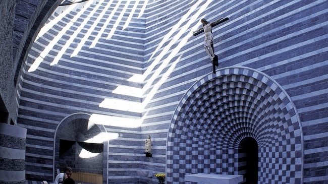  The Mario Botta church in Switzerland.&nbsp; 