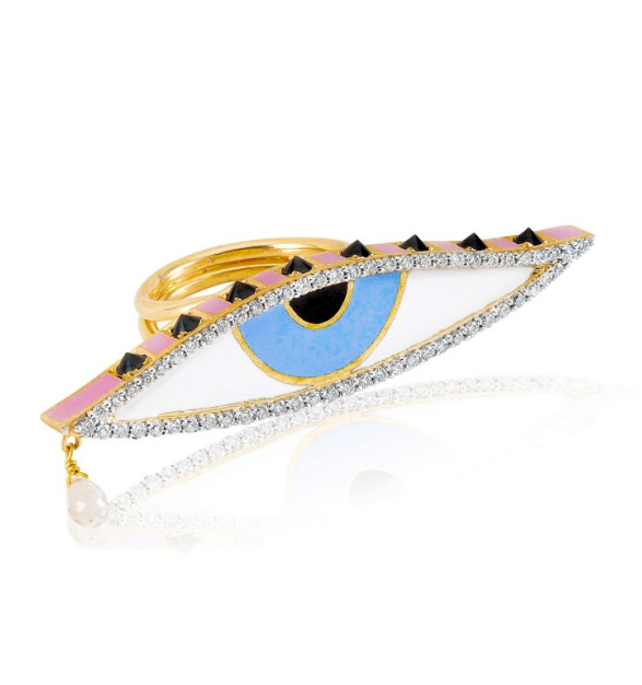  Holly Dyment Teary Eye ring in 18-karat gold, enamel and diamonds, $9,540,  available at Stone &amp; Strand .&nbsp; 