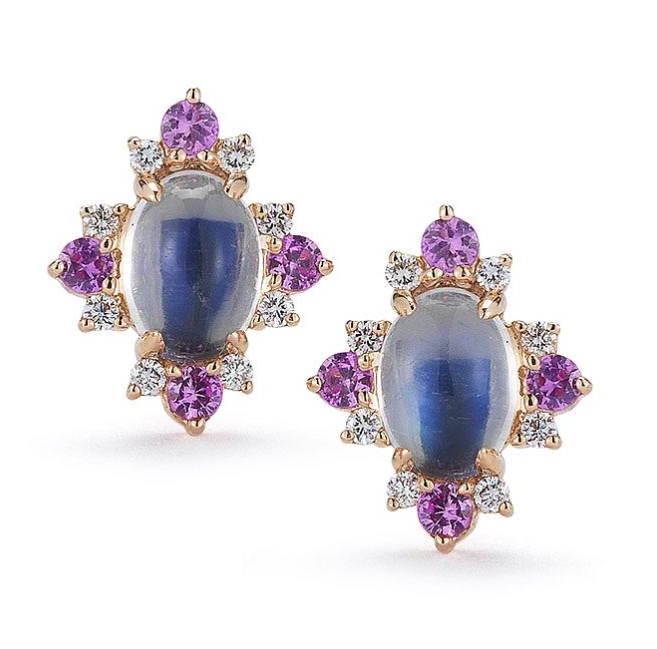  Emma Harper moonstone, pink sapphire and diamond earrings in 14-karat rose gold, $1,320,  available at Dana Rebecca .&nbsp; 